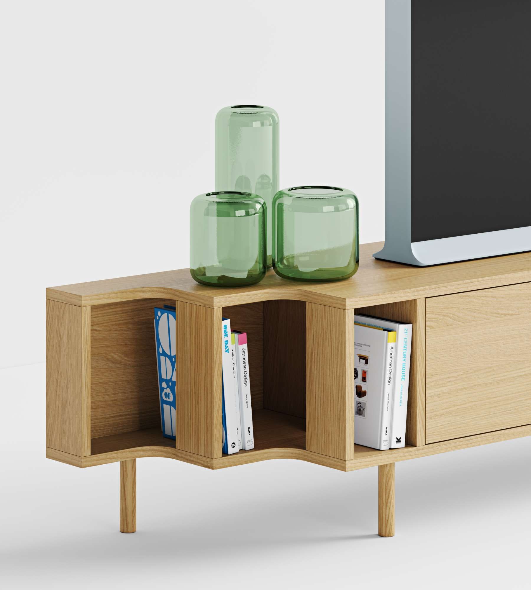 Woodman TV-Board »Shift«, mit Echtholzfurnier aus Eiche, Breite 189 cm, mit Push-to-Open
