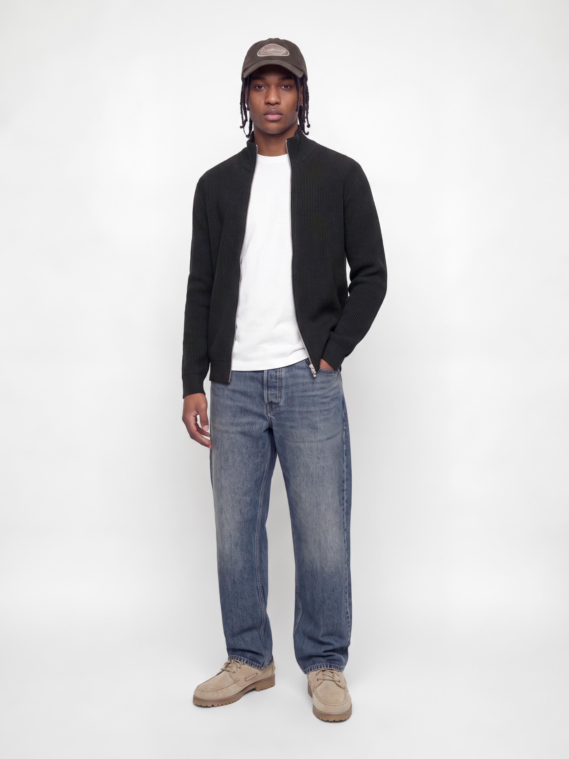 Jack & Jones Strickjacke »JJEPERFECT RIB KNIT FULL ZIP CARDIGAN SN« Baumwollmischung, mit Reißverschluss