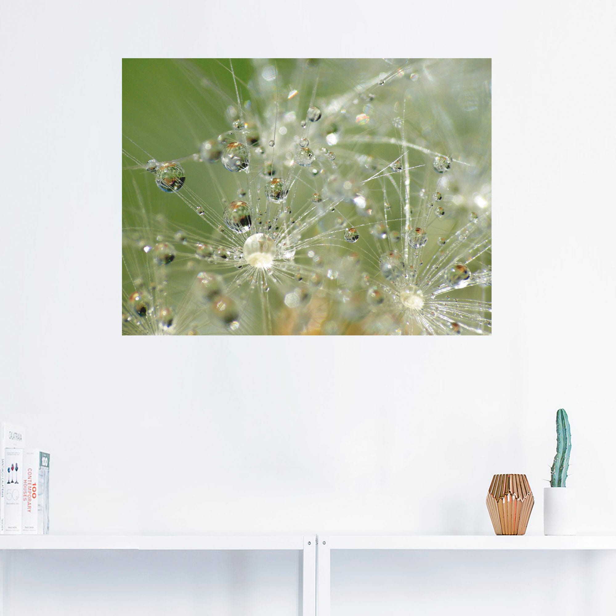 Artland Wandbild »Wassertropfen Pusteblume«, Blumen, (1 St.), als Leinwandbild, Wandaufkleber in verschied. Größen