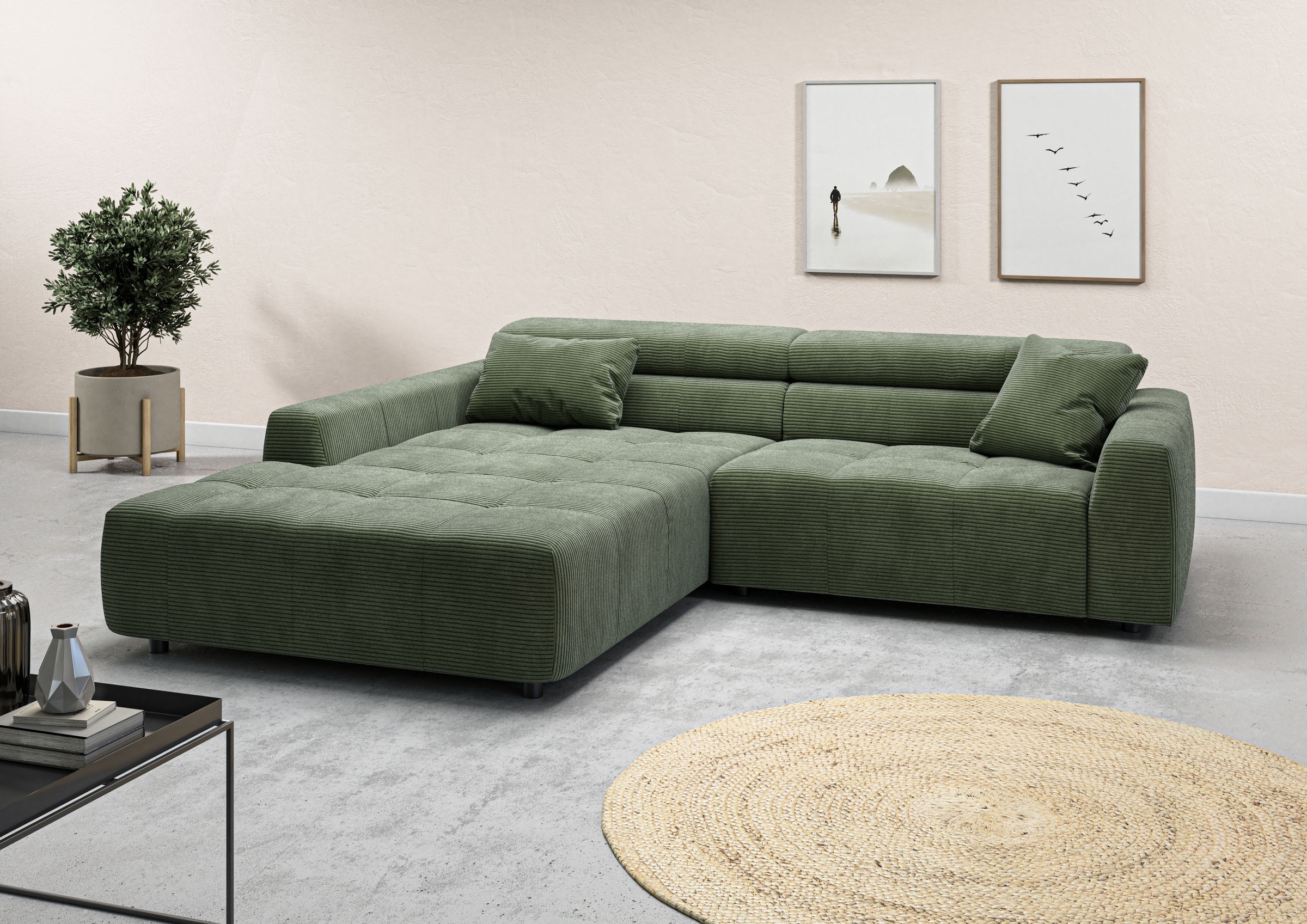 3C Candy Ecksofa »Denver auch mit Cord- und Easy care-Bezug, Kopfteilverste günstig online kaufen