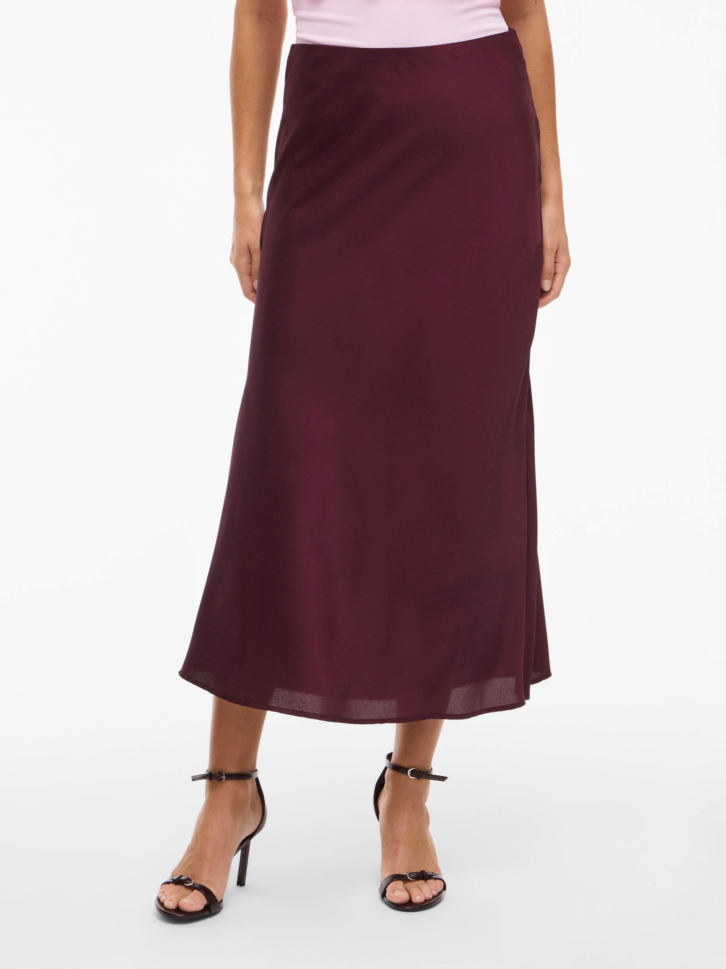 VILA Maxirock »VIELLETTE HW LONG SKIRT - NOOS« Fig 42 42 Langer Satinrock mit hoher Taille von VILA