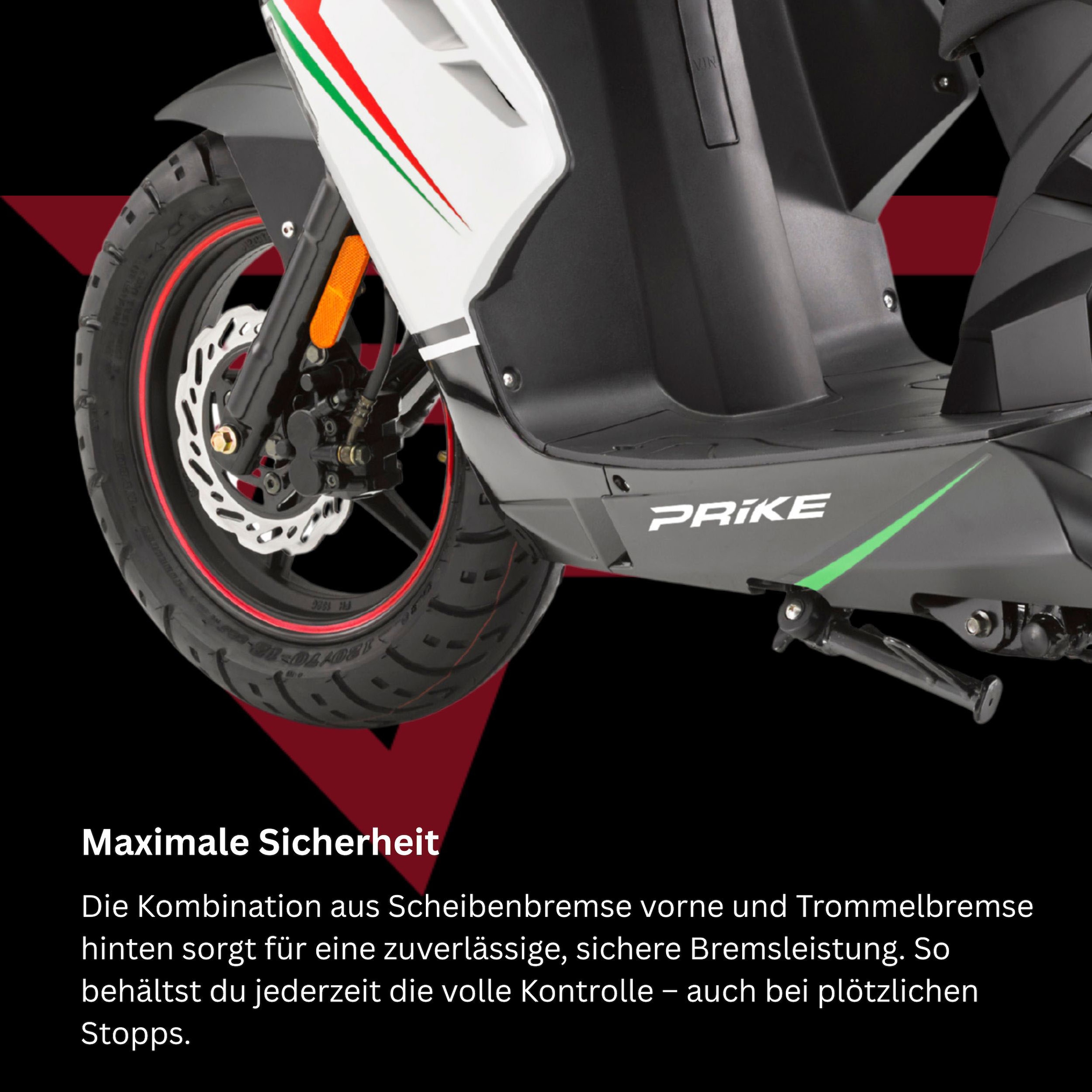 PRIKE Motorroller »PRIKE P19 50 Sport, E5 (45km/h)« 50 cm³ 45 km/h Euro 5 3,1 Kraftstoffeinspritzung (EFI), 12" Bereifung, LED Beleuchtung, 3,1 PS