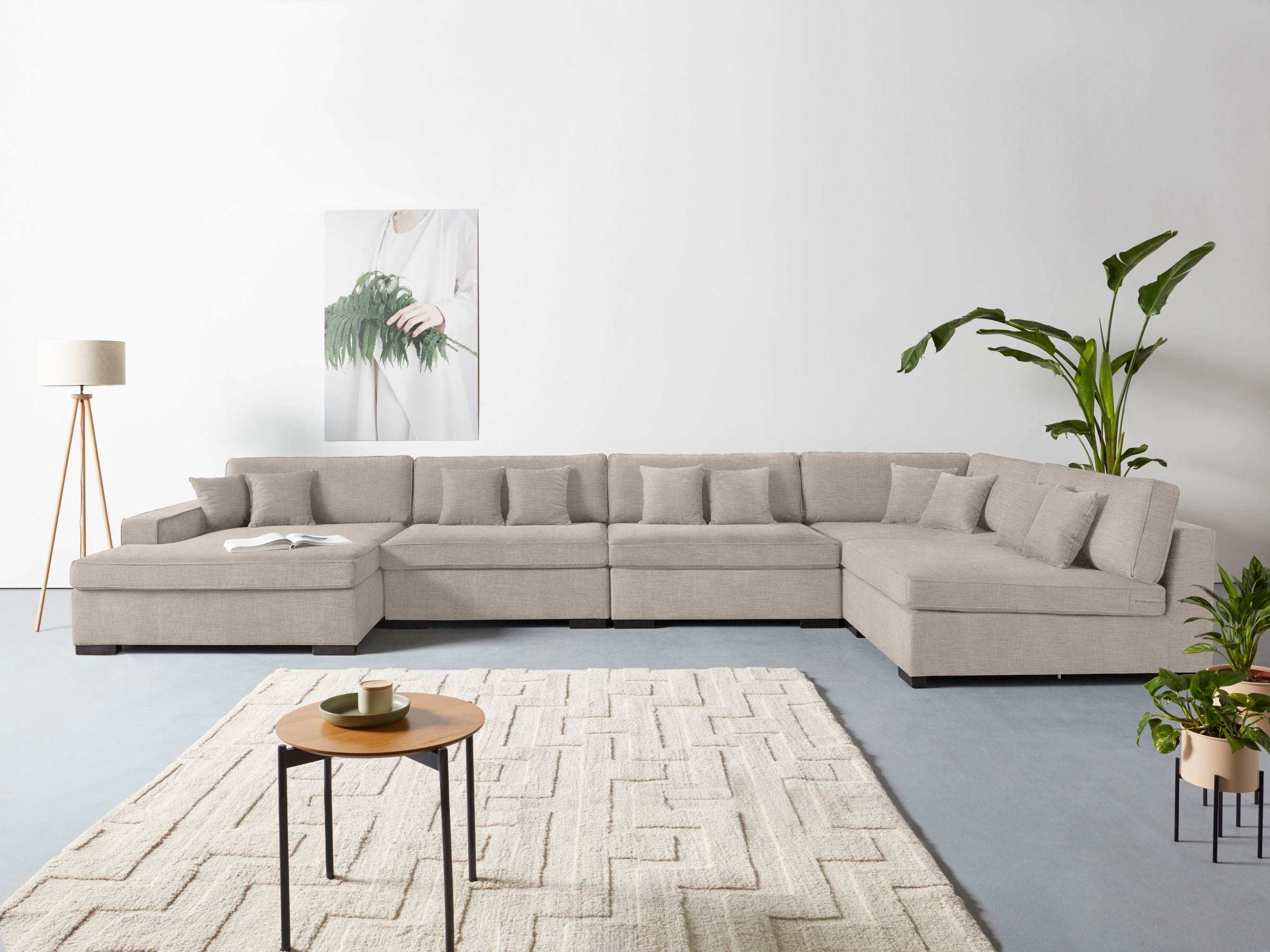 Home affaire Wohnlandschaft »Skara XXL U-Form«, Lounge-Sofa XXL mit Federke günstig online kaufen