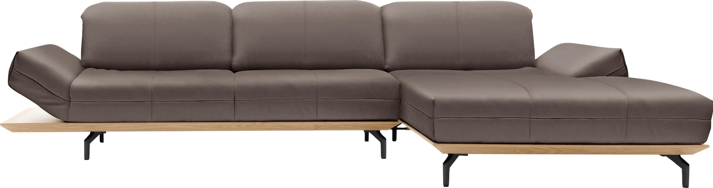 Creation BY ROLF BENZ Ecksofa »CR.420, Designecksofa, L-Form«, in 2 Qualitäten, Holzrahmen in Eiche Natur oder Nußbaum, Breite 313 cm