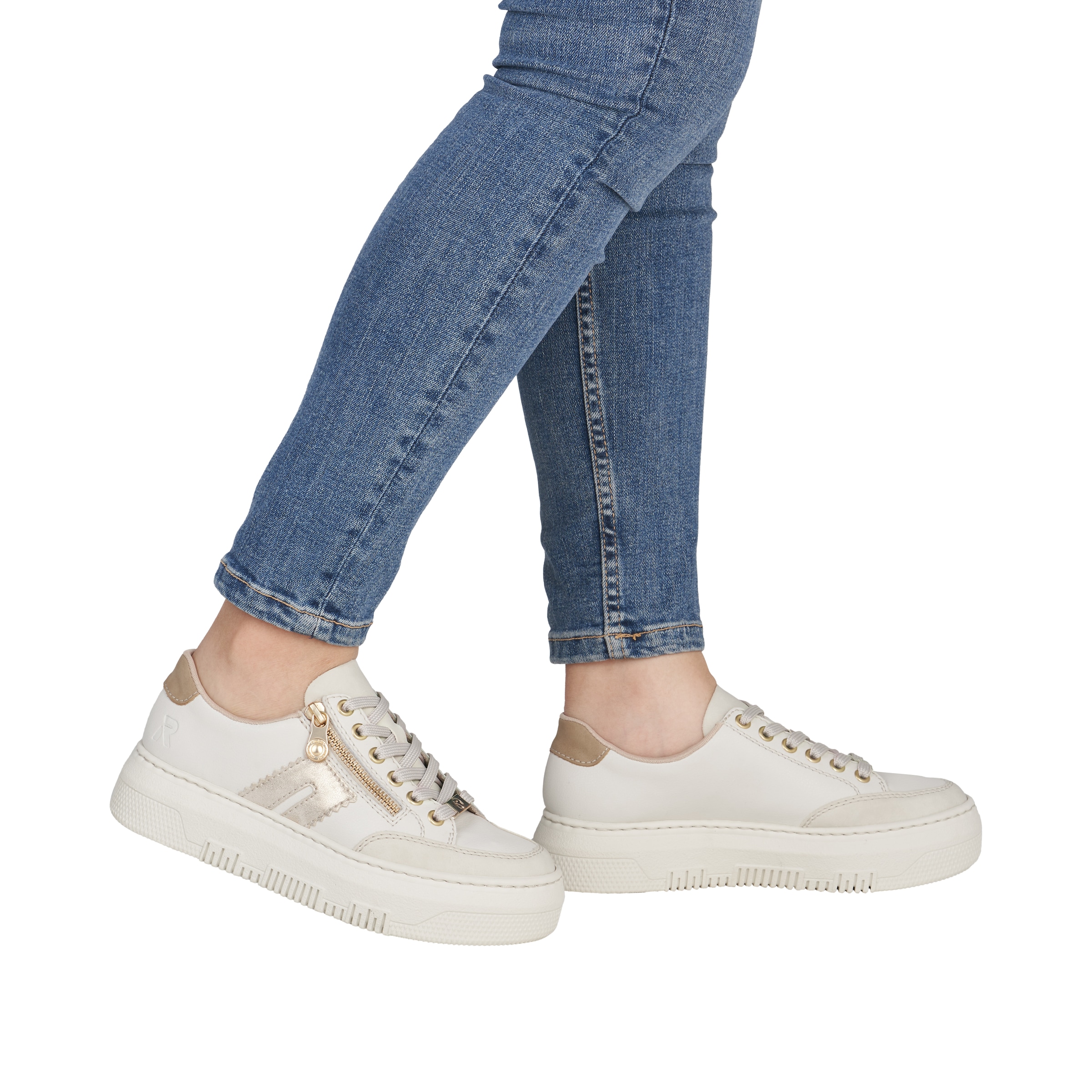 Rieker Plateausneaker  Schnürschuh, Halbschuh, Freizeitschuh mit seitlichem Reißverschluss