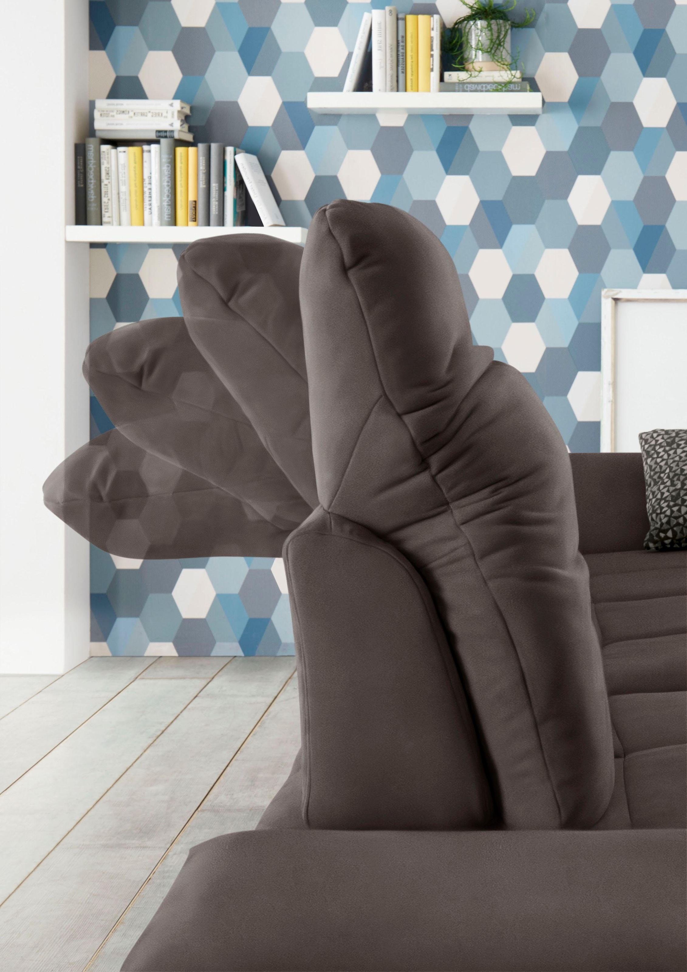 set one by Musterring Ecksofa »SO4100 V«, mit verstellbaren Kopfteilen, wah günstig online kaufen
