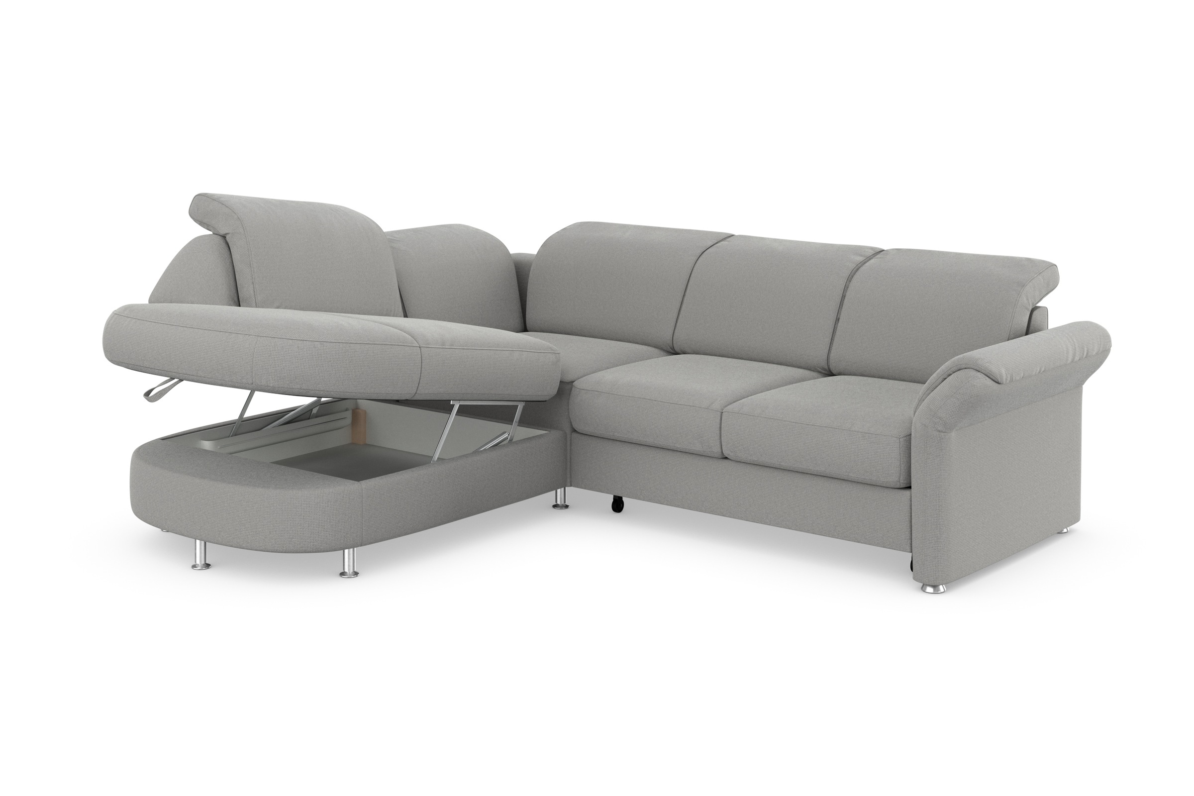 sit&more Ecksofa »Apulia L-Form«, wahlweise Bettfunktion, Bettkasten und Kopf- und Armteilverstellung