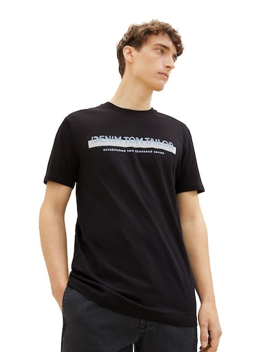 TOM Logofrontprint Denim online mit kaufen TAILOR T-Shirt,