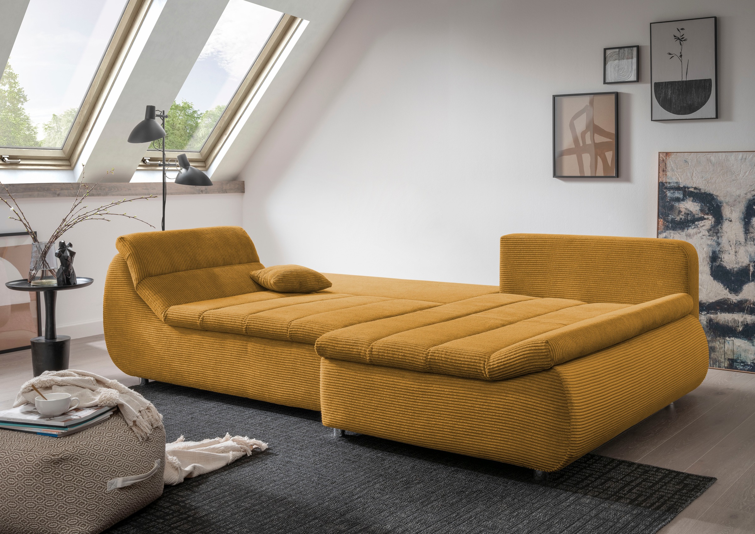 INOSIGN Ecksofa »Imola elegant und bequem, aktuelle Steppung im Sitz, L-For günstig online kaufen