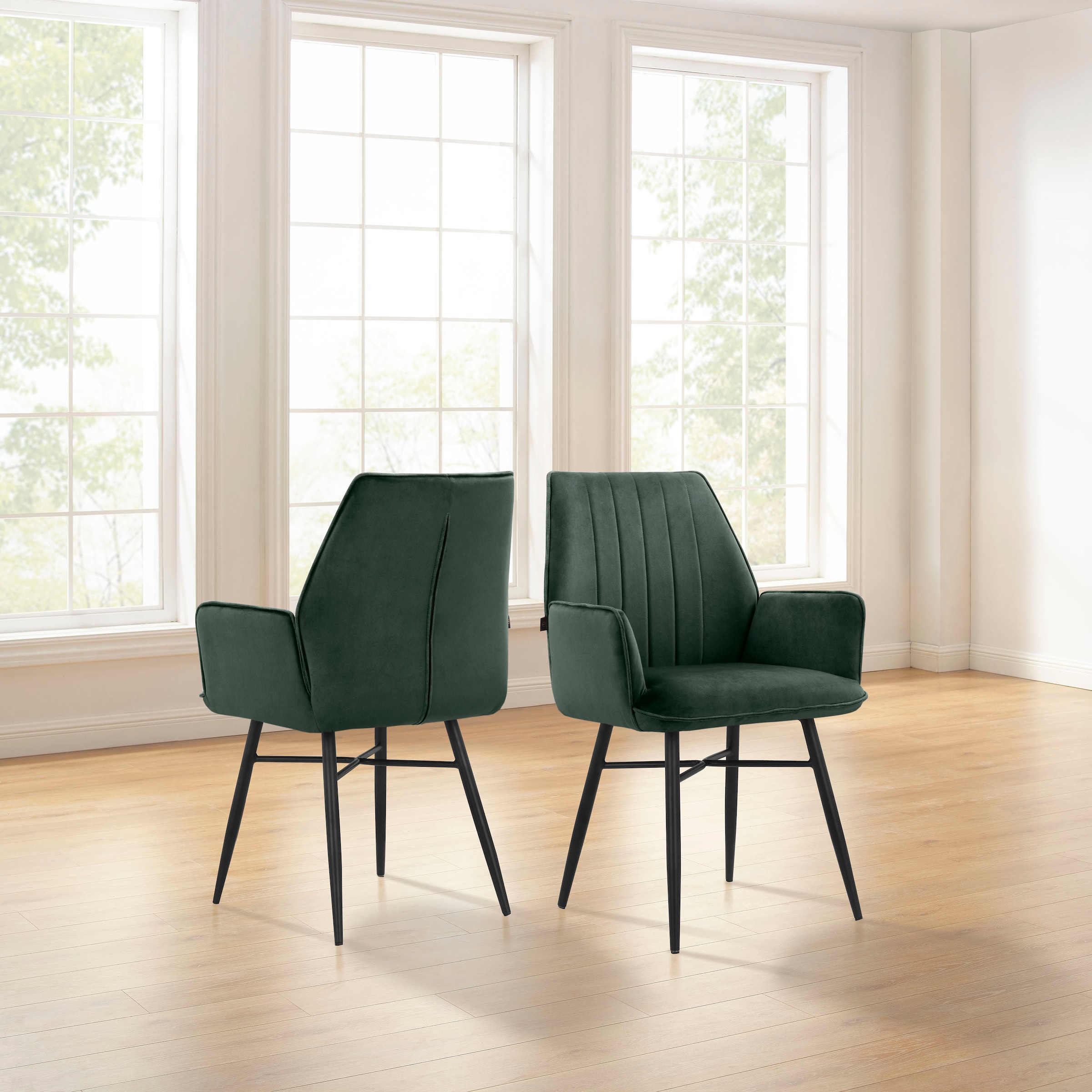 Leonique Esszimmerstuhl »Hrodwyn« () 2 Stk. Veloursstoff Sitz gepolstert, m günstig online kaufen