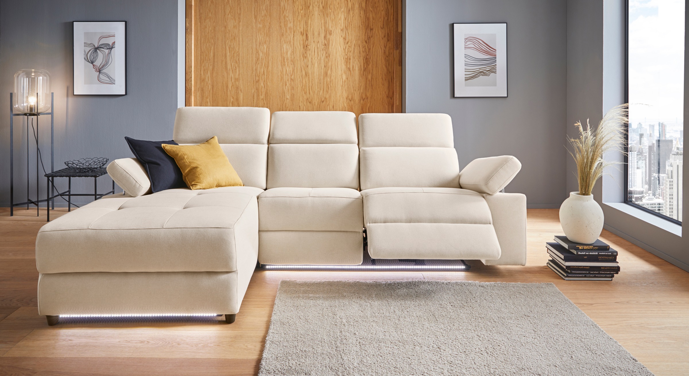 Places of Style Ecksofa »Kilado, L-Form,«, mit Relaxfunktion, verstellbarer günstig online kaufen