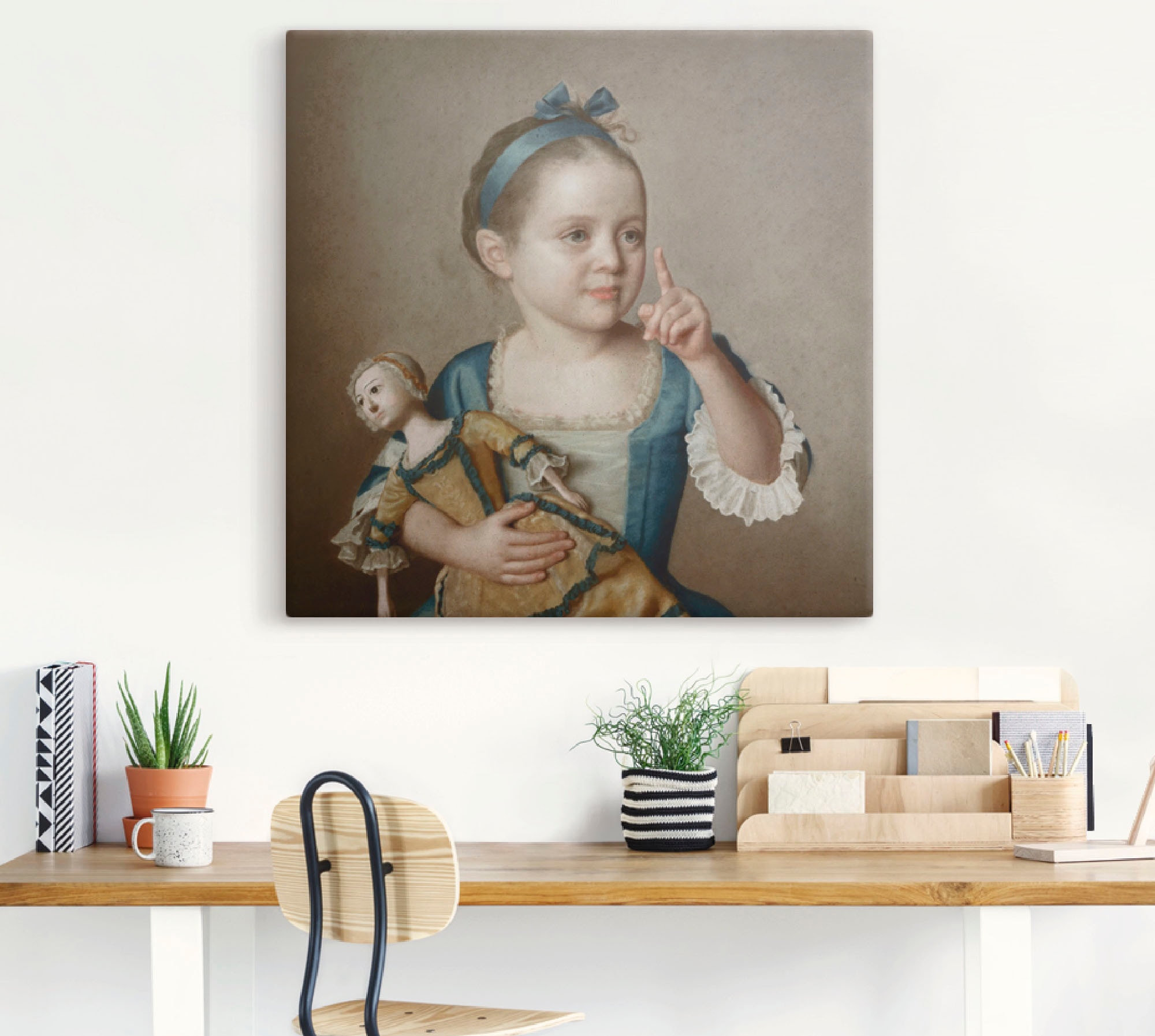 Artland Wandbild »Mädchen mit Puppe.«, Kind, (1 St.), als Leinwandbild, Poster in verschied. Größen