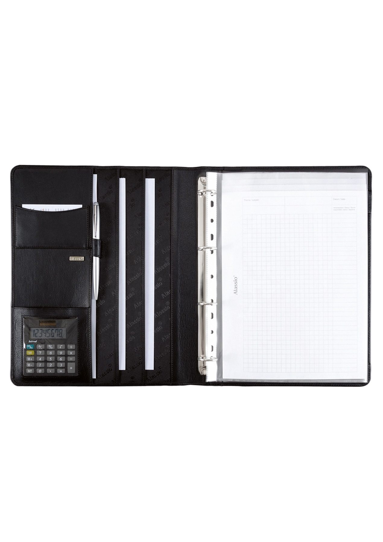Schreibblock«, aus »DIN online Alassio® A4, kaufen Cremona Taschenrechner mit und Leder Ringbuchmappe