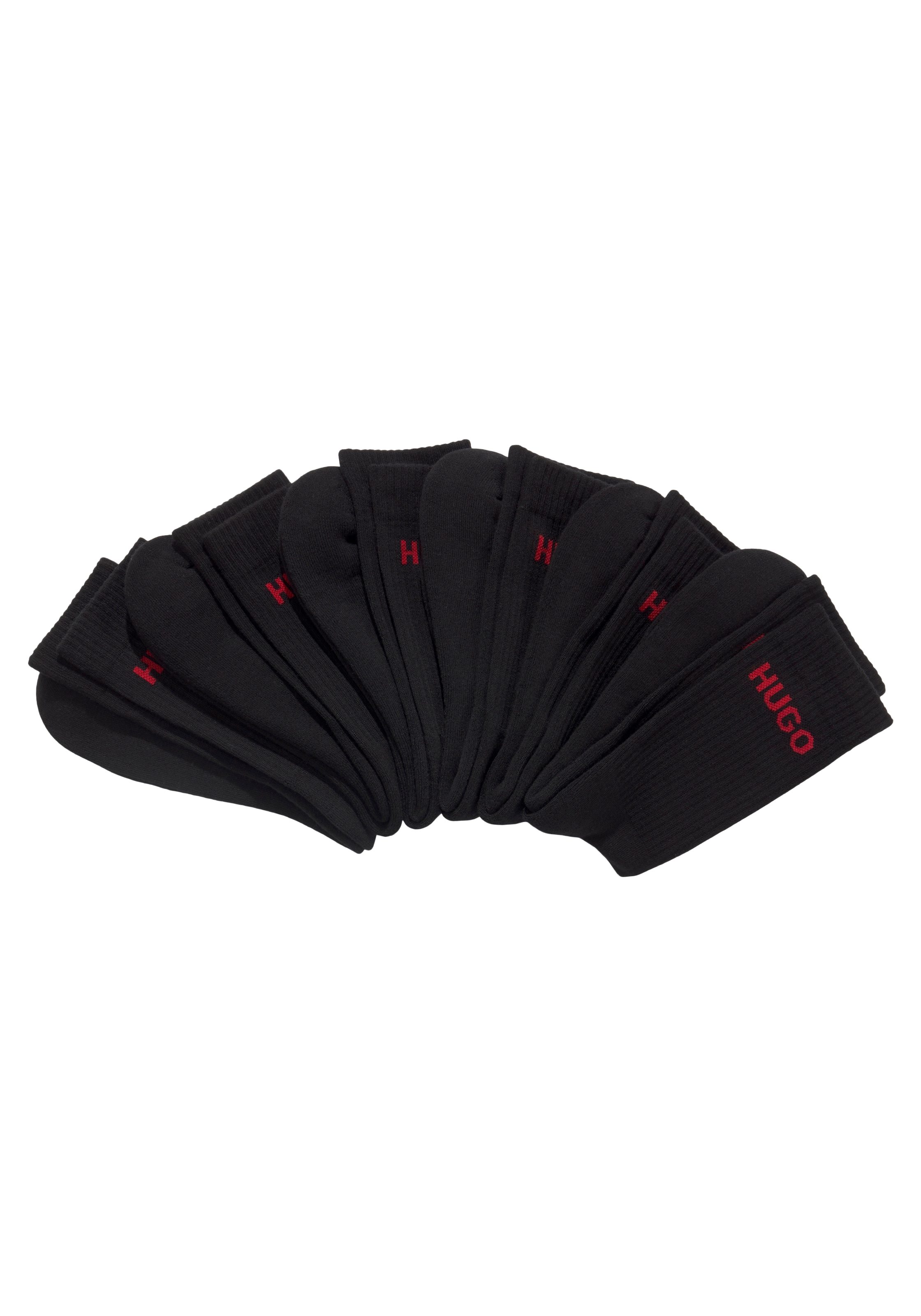 HUGO Underwear Socken »6P QS RIB LOGO CC«, (Packung, 6 Paar, 6er Pack), mit eingestricktem HUGO Logo
