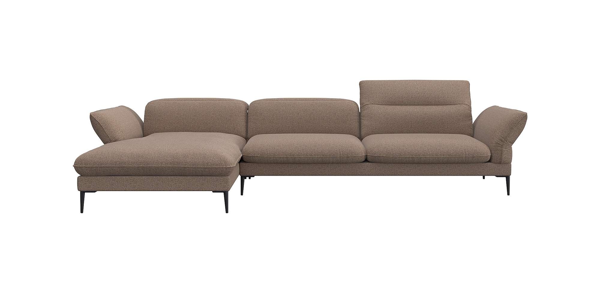 FLEXLUX Ecksofa »Salino, Funktionssofa mit Recamiere, Relaxsofa, Ecksofa«, Sofa mit Arm- und Kopfteil-Verstellungen, Kaltschaum & Stahl-Wellen