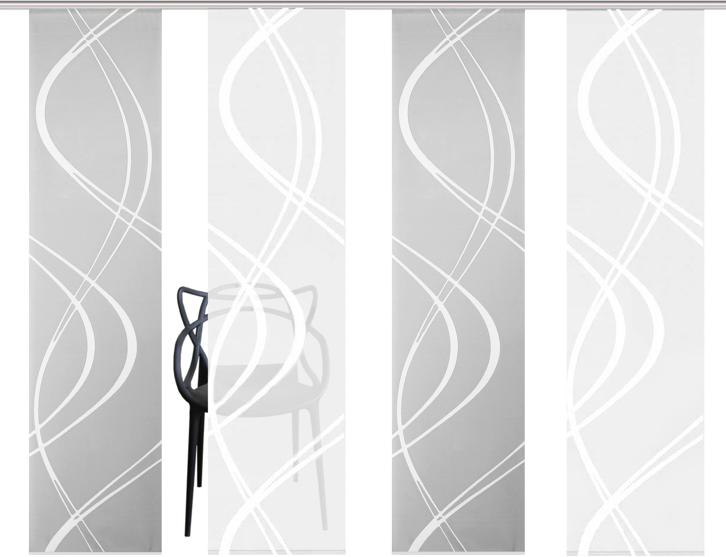 HOME WOHNIDEEN Schiebegardine »TIBERIO 4er SET«, (4 St.), Schiebegardine 4er SET TIBERIO