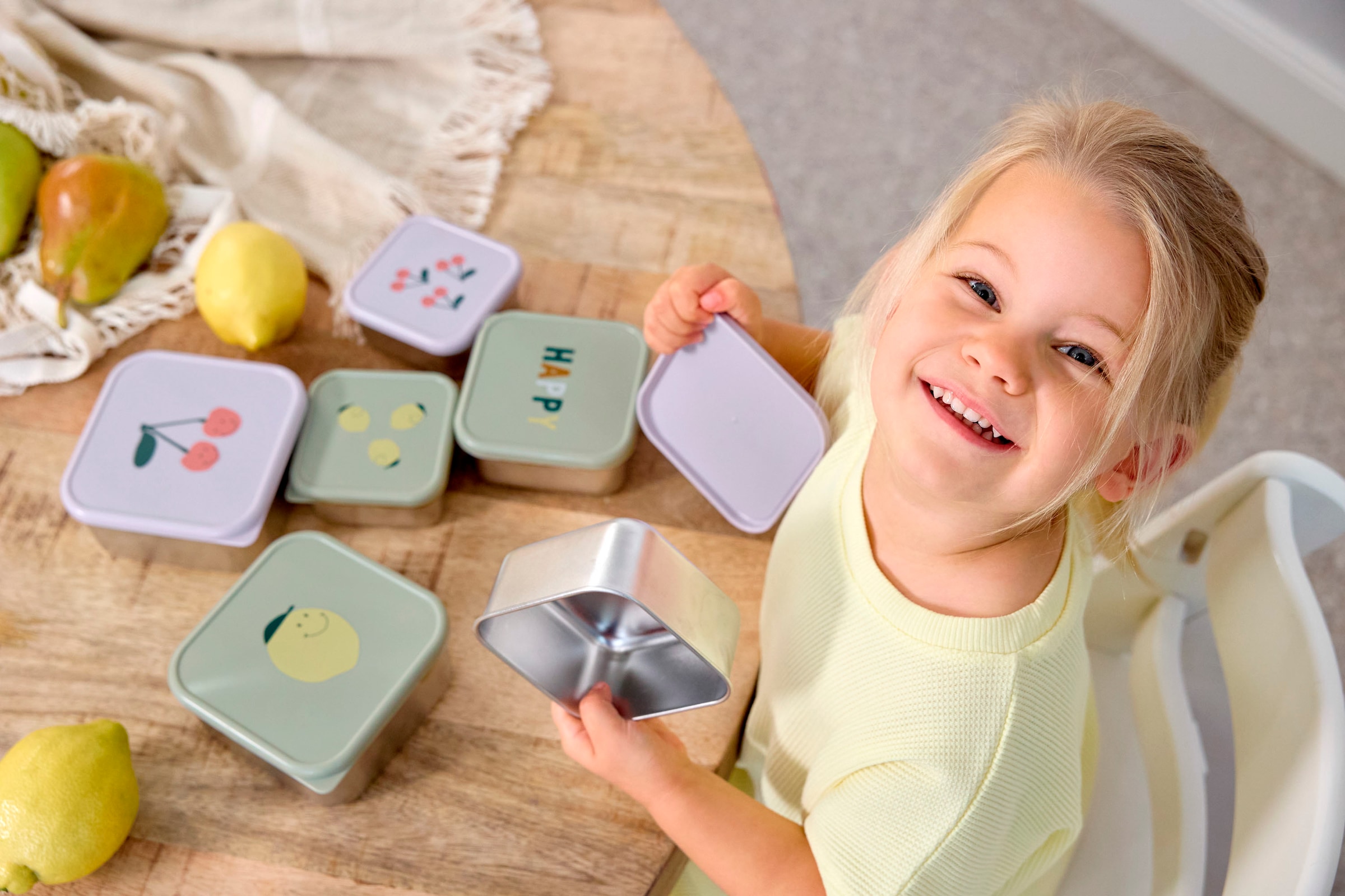 LÄSSIG Lunchbox »Happy Fruits, Cherry«, (Set, 3 tlg.)
