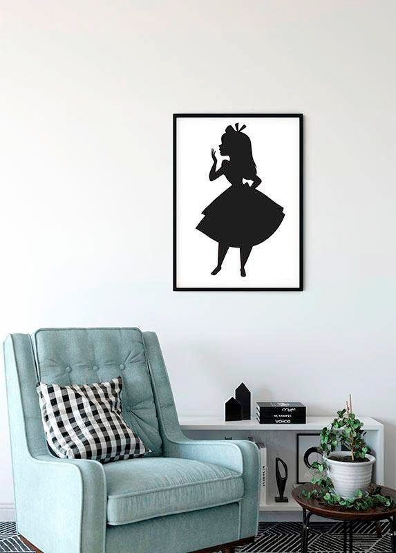 Komar Bild »Alice Silhouette«, Disney, (1 St.), Wandbild zur Dekoration im Kinderzimmer - ohne Rahmen