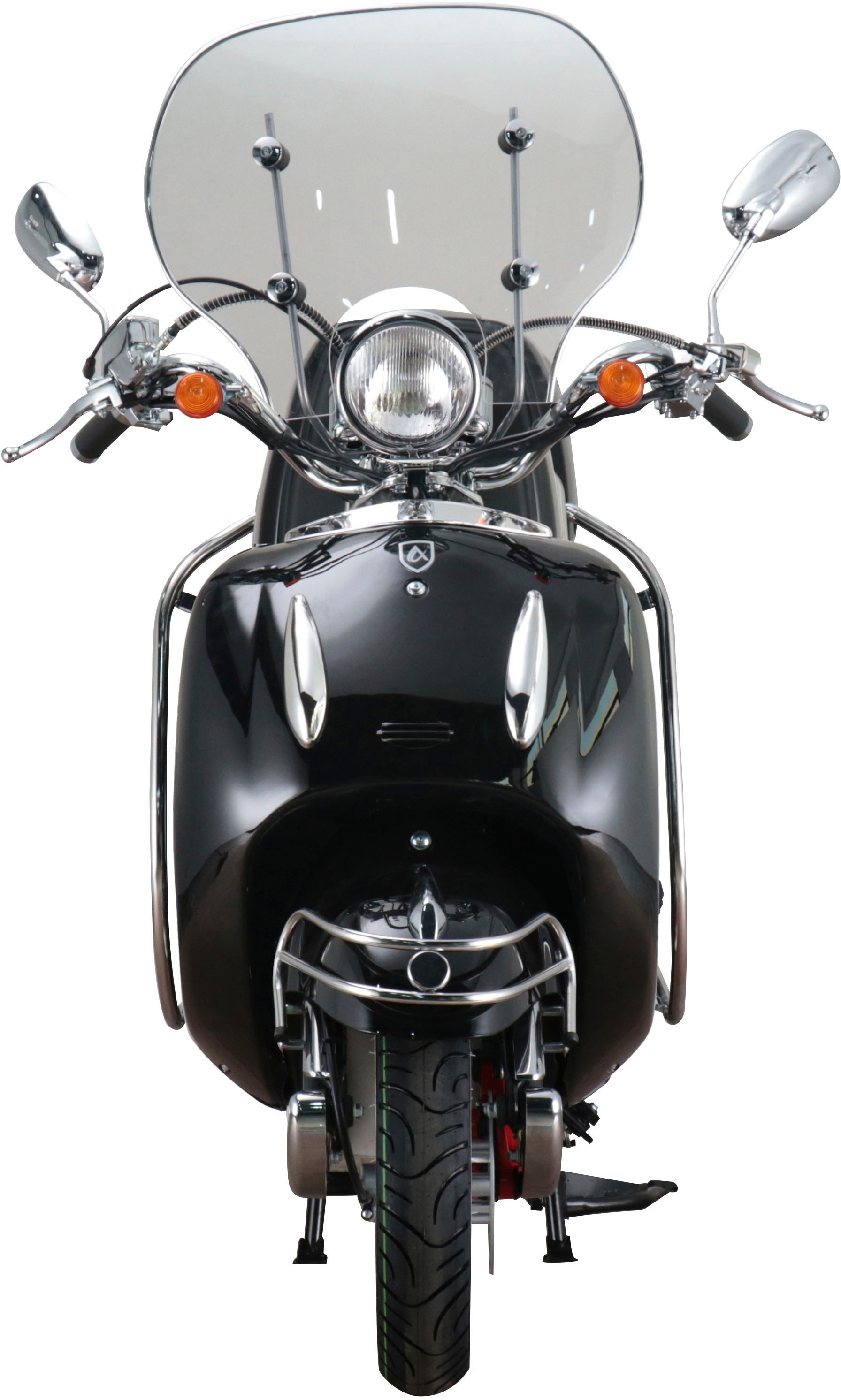 Alpha Motors Motorroller »Retro Firenze Limited«, 125 cm³, 85 km/h, Euro 5+, 8,29 PS, (Spar-Set, mit Topcase, Windschild und Chrom-Set), mit Lenkerschloss und Windschild