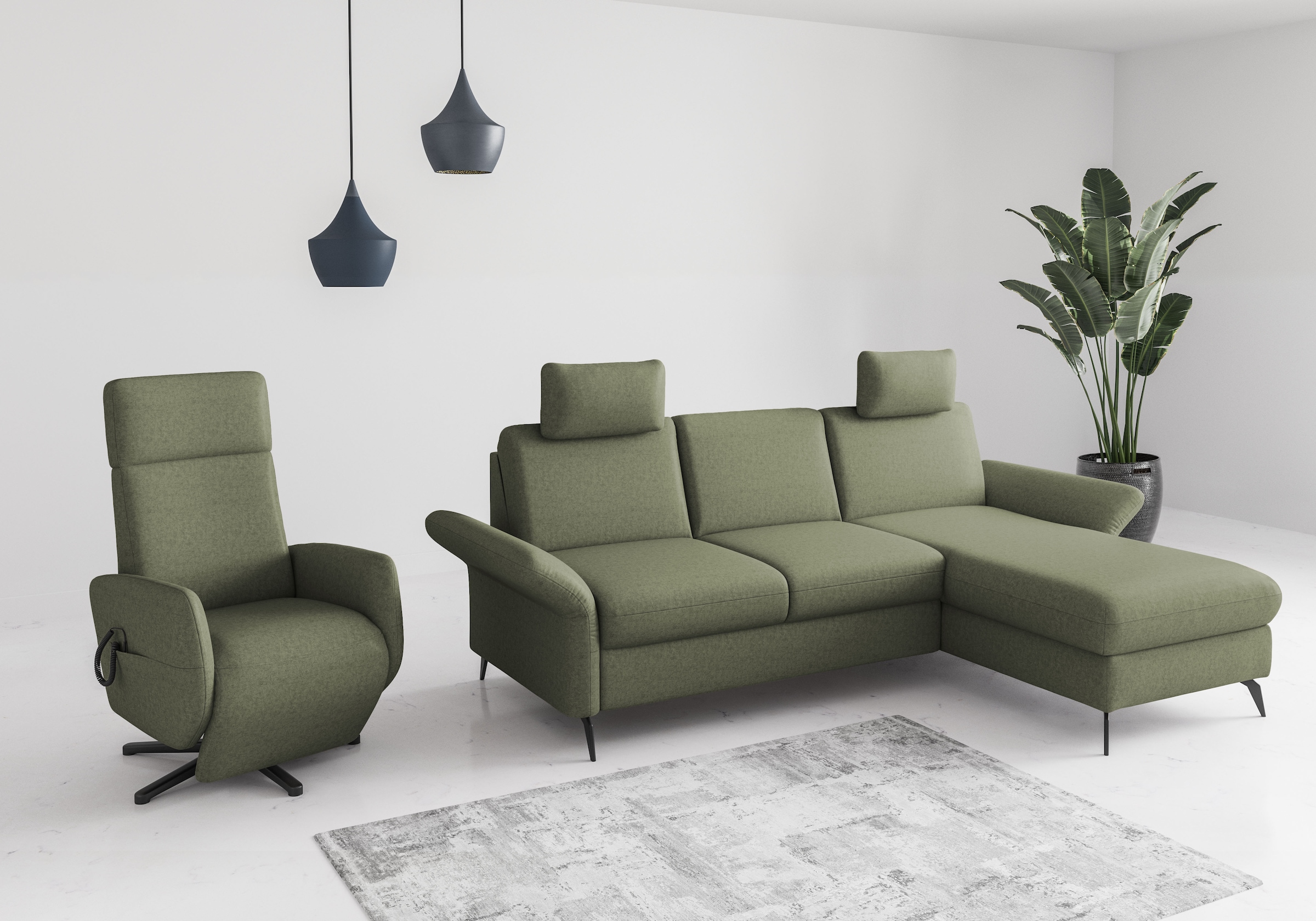 Home affaire Ecksofa »Rochelle«, optional: Armteilverstellung, klappbar, Bettkasen
