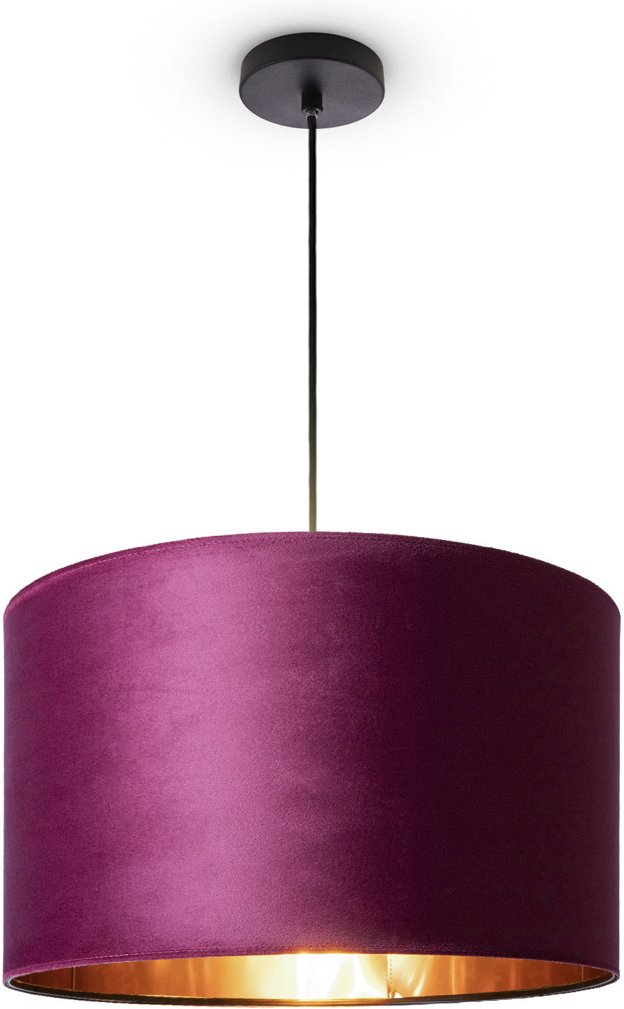 kaufen Unifarben E27 Kabel uni »Hugo Lampenschirm Color«, Home Deko Velour Paco Wohnzimmer aus Pendelleuchte online 1,5m
