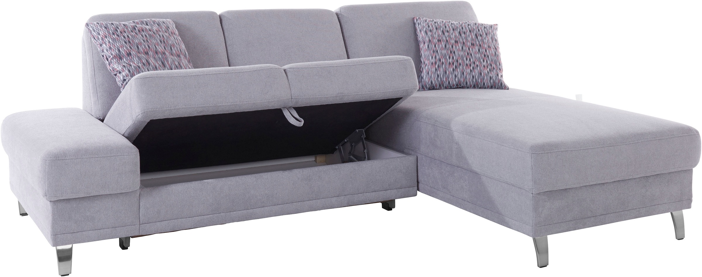 sit&more Ecksofa »Clio L-Form«, wahlweise mit Bettfunktion oder Vorziehsitz und Bettkasten, Federkern