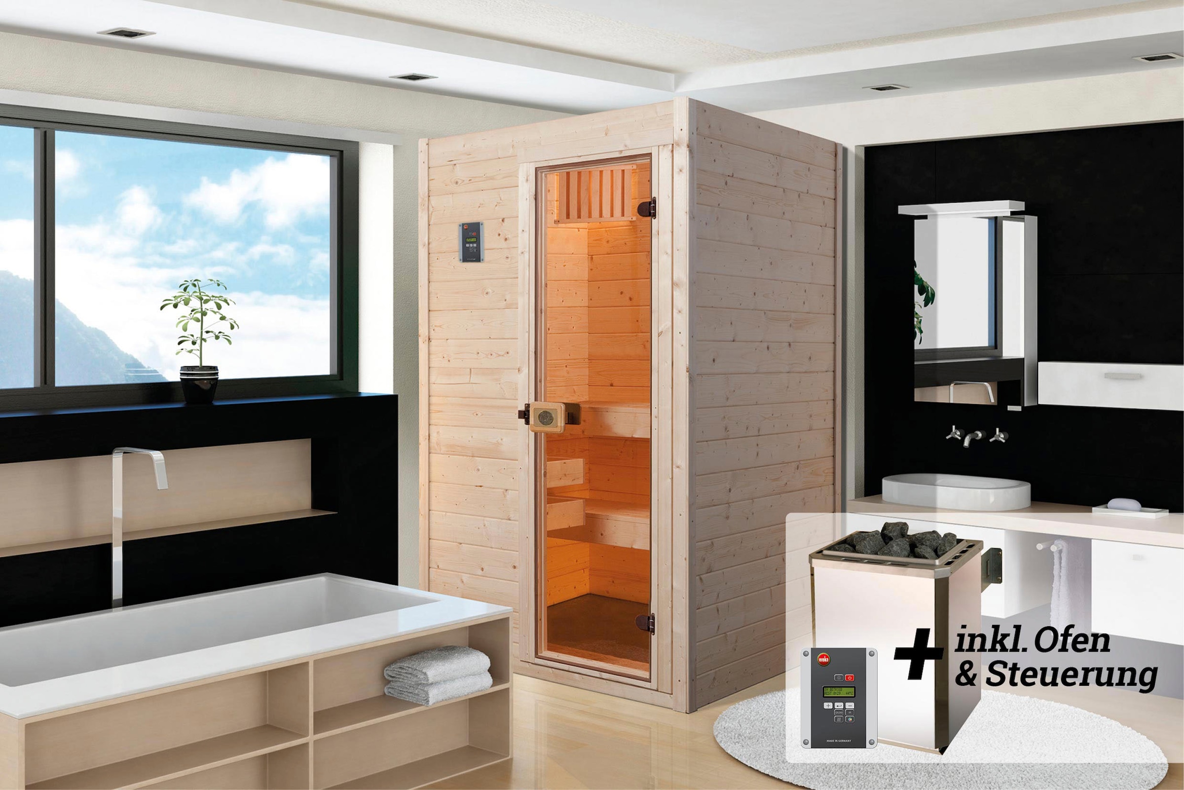 weka Sauna »Valida« Set,  4,5 kW-Ofen mit digitaler Steuerung