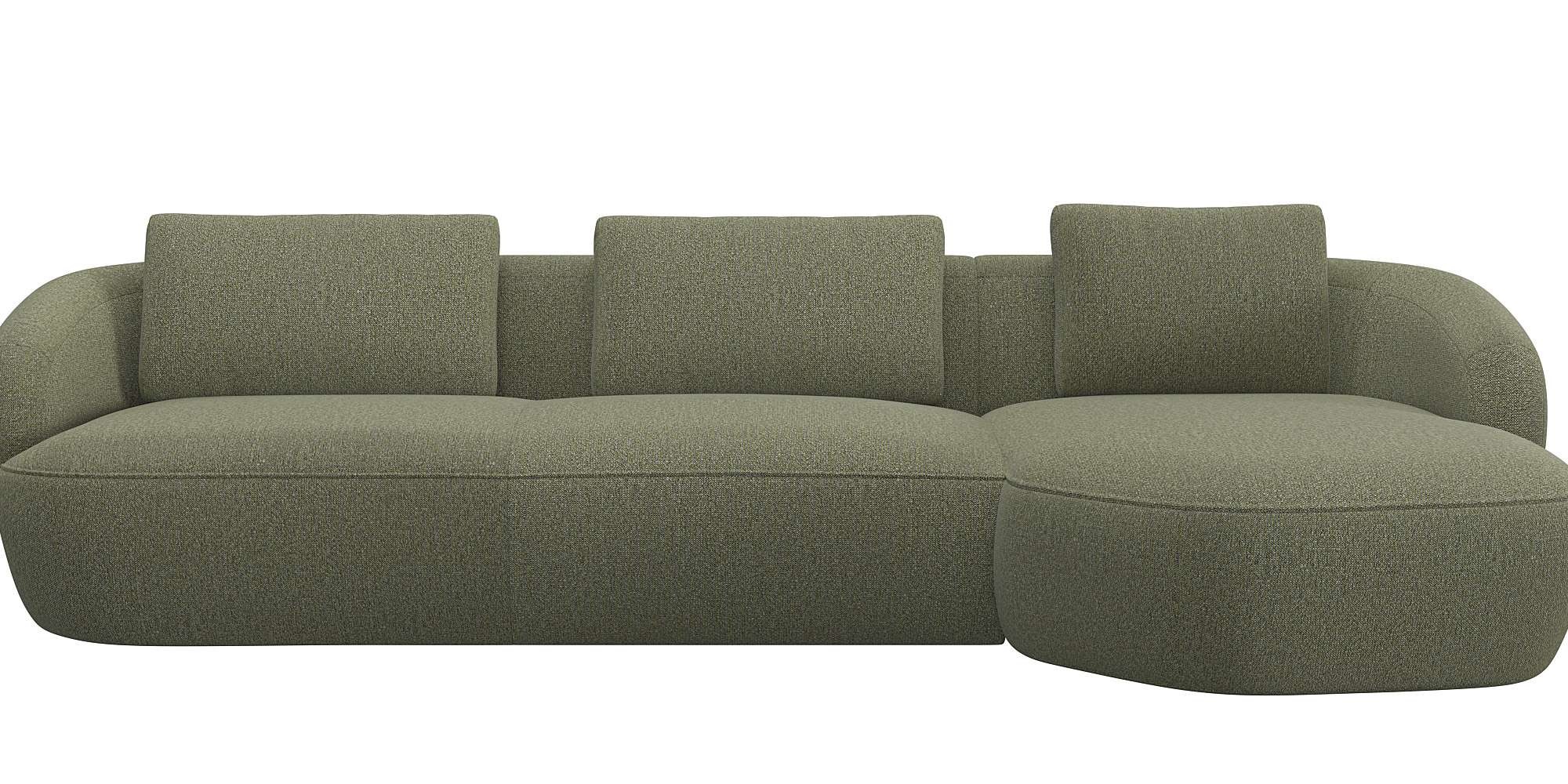 FLEXLUX Wohnlandschaft »Torino, rund, L-Form, Sofa-Ecke mit Recamiere, Long günstig online kaufen