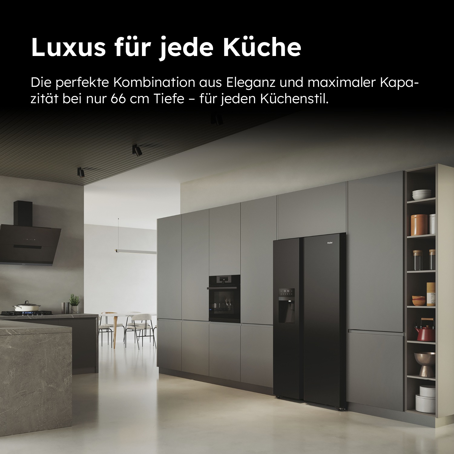 Haier Side-by-Side SBS 90 Series 5 »HSR5918DIPB«, 178 cm hoch, 91 cm breit, Nutzinhalt: 511 Liter, Multi Airflow