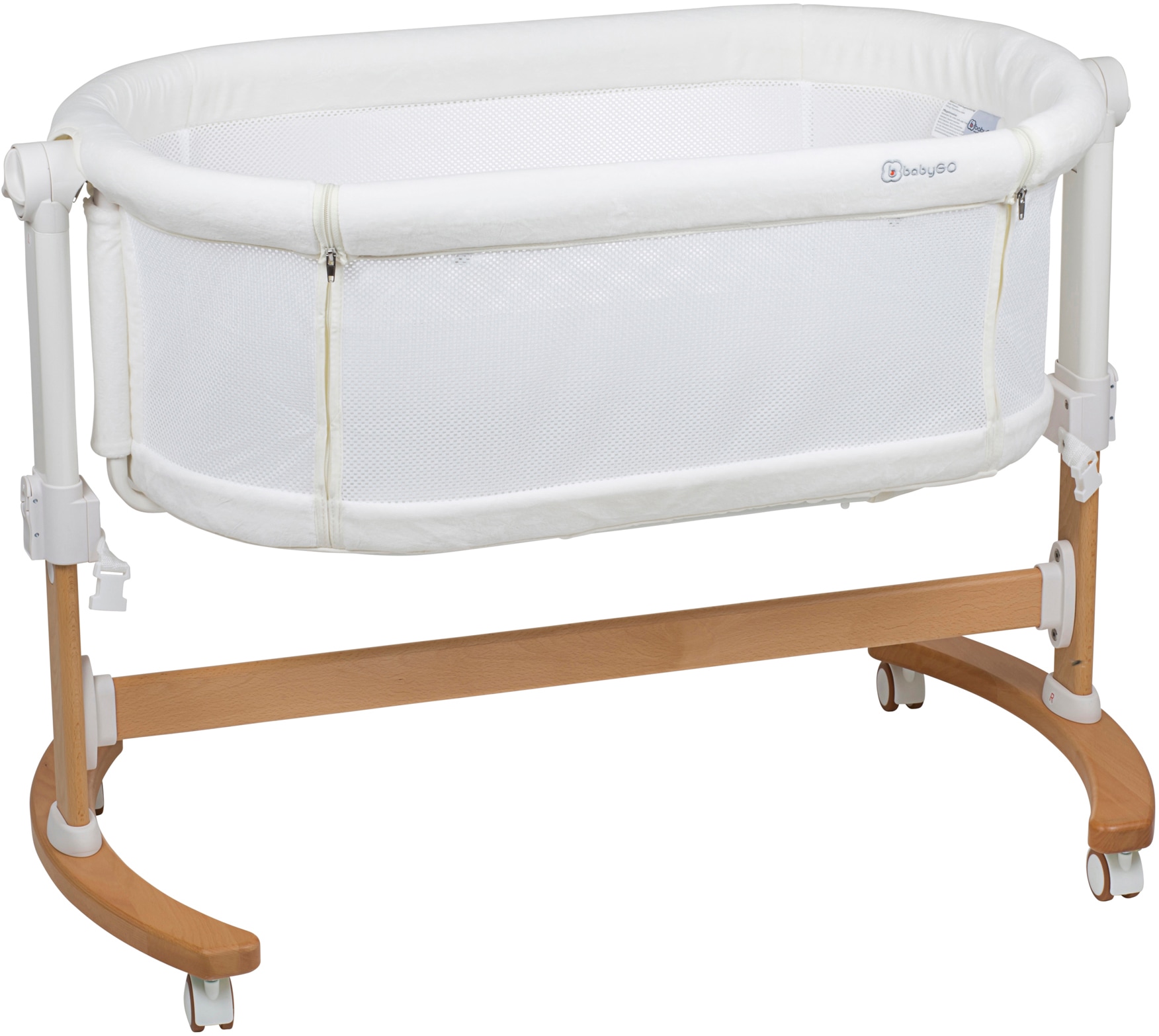 Beistellbett »Amila, beige white«, mit Schaukelfunktion