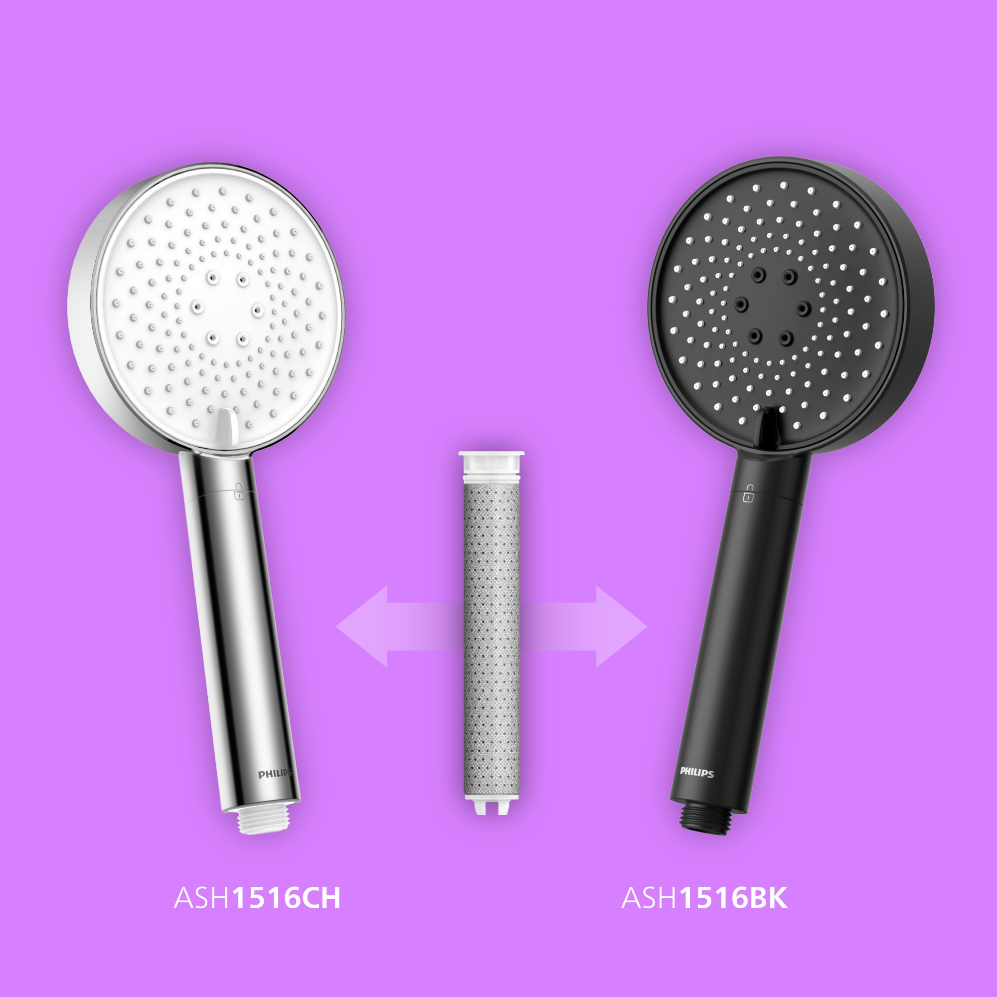 Philips Wasserfilter »Philips ASH138/10 Ersatzfilter 3x für Duschbrause ASH1516« Spar-Set, 3 tlg. entfernt Chlor, Sedimente, Blei+Pestizide für reinere Haut und Haare