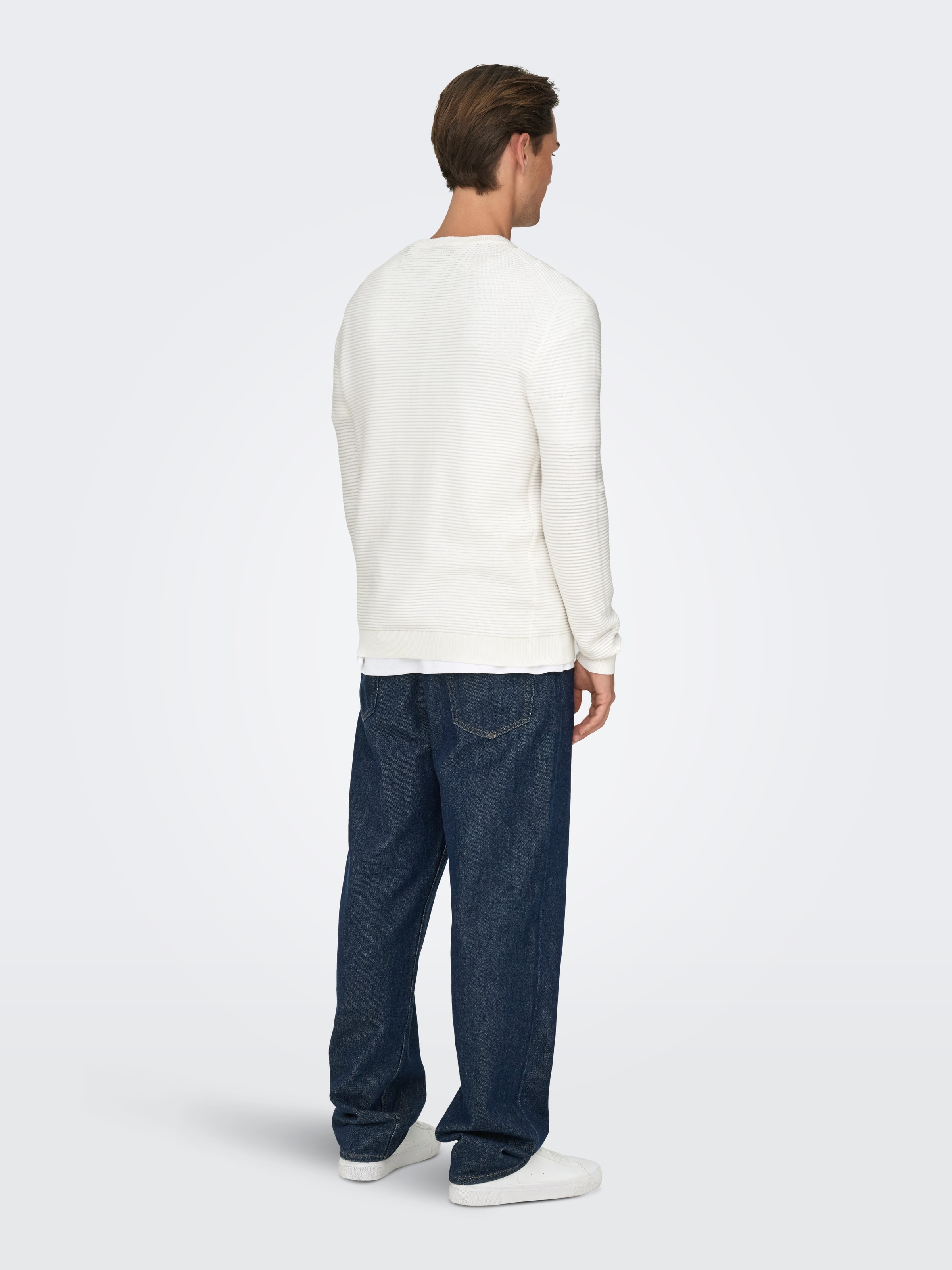 ONLY & SONS Rundhalspullover »ONSRON REG LS CREW NECK KNIT NOOS« Baumwolle, regular fit