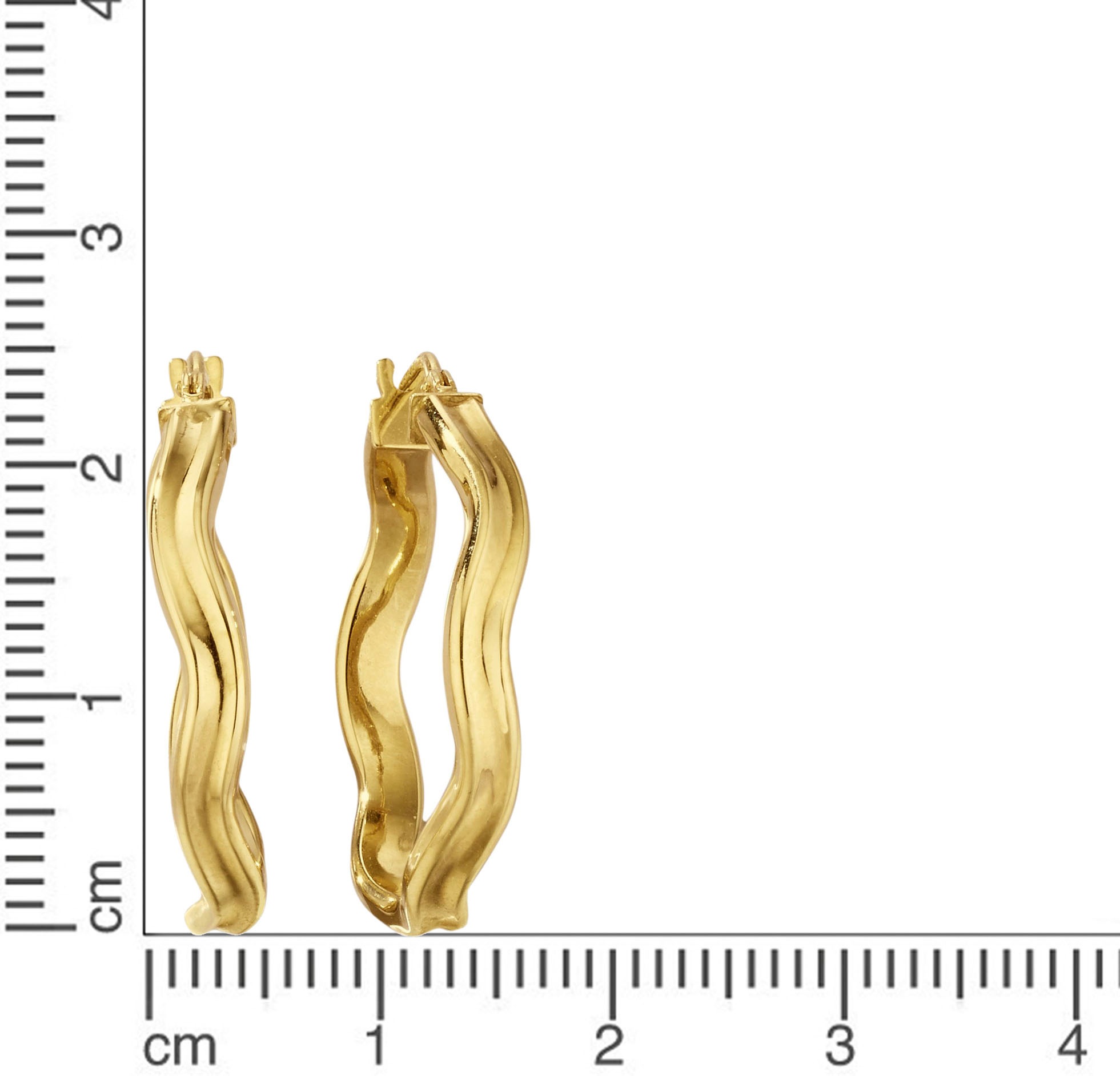 Firetti Paar Creolen »Schmuck Geschenk Gold 375 Ohrschmuck Ohrringe Welle«
