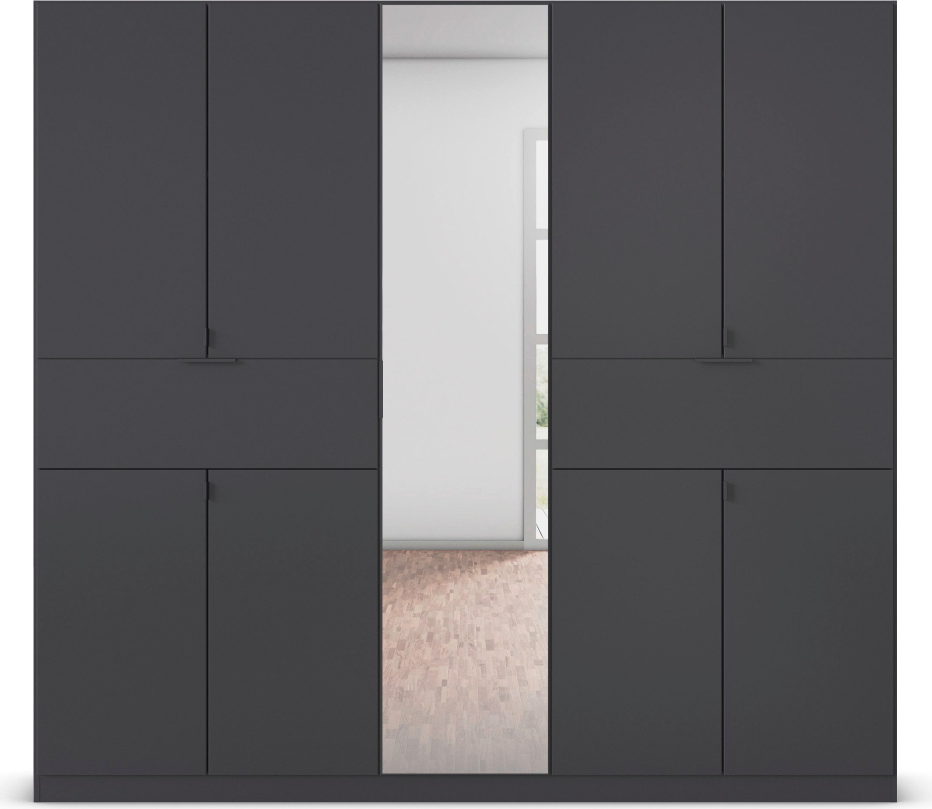 rauch Drehtürenschrank »Kleiderschrank Schrank Garderobe Wäscheschrank TICAO«, (Schubladen in der Höhe variabel positionierbar), mit 2 geräumigen Schubladen, viel Stauraum MADE IN GERMANY