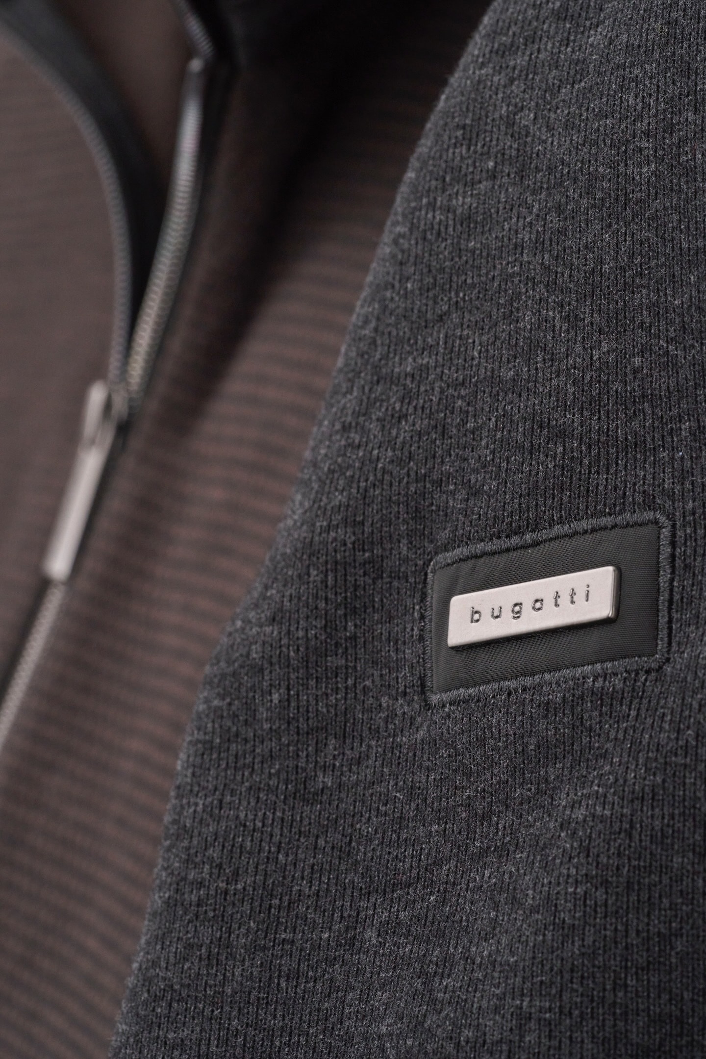 bugatti Sweatjacke, mit Hahnentrittmuster