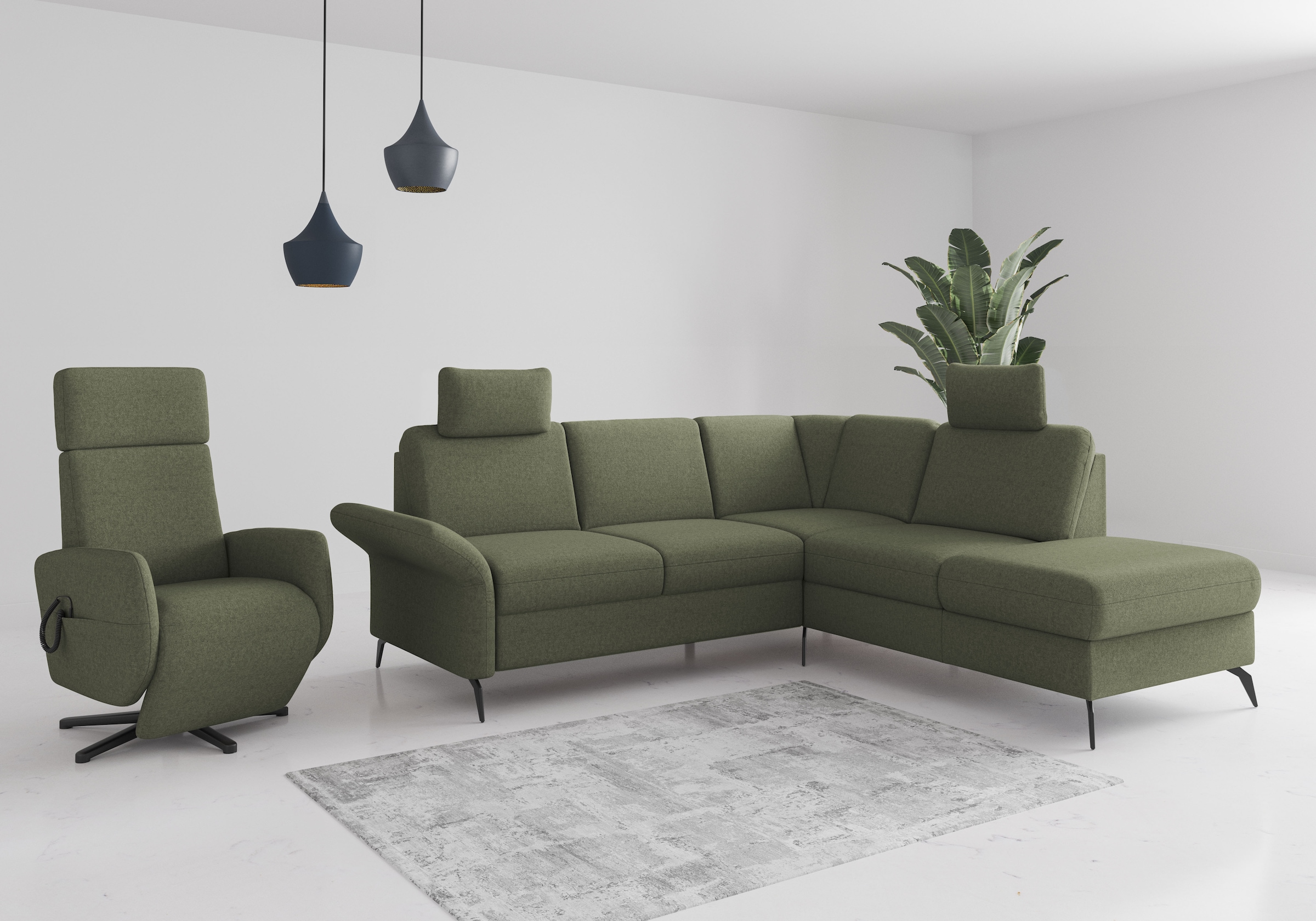 Home affaire Ecksofa »Rochelle«, wahlweise mit Bettfunktion, Bettkasten und Armteilverstellung