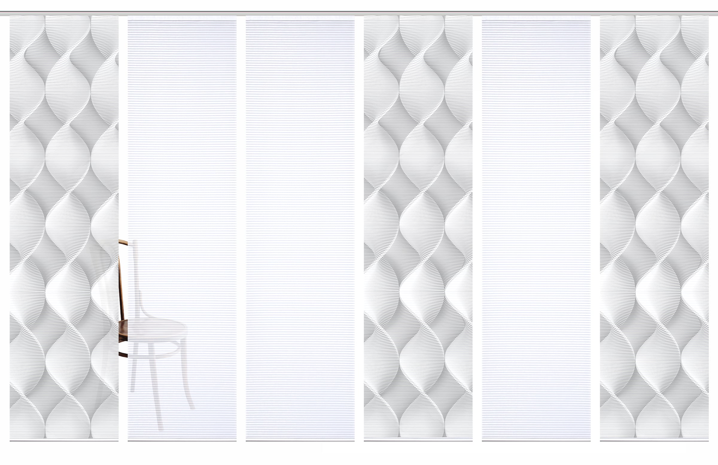 HOME in green Schiebegardine »LAMIRA« Paneelwagen 6 Stk. tlg. SET DIGITALDRUCK,BAMBUSOPTIK RECYCELT