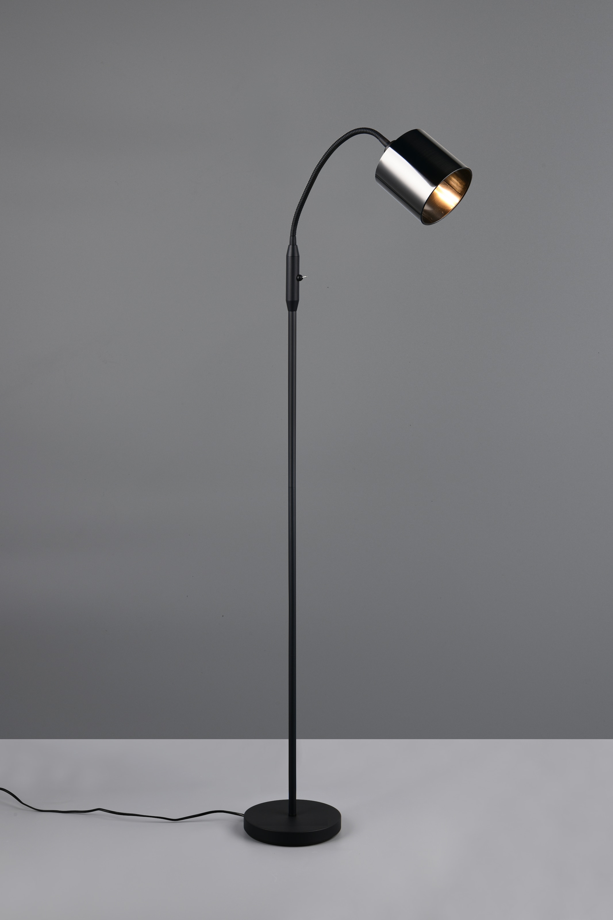 REALITY Leuchten Stehlampe »JASON, Stehleuchte 1-flammig exkl 1x E14 max 10W, Höhe 130cm, Ø 20cm« E14 1 Stk. warmweiß - kaltweiß mit Kippschalter, Leuchtenkopf flexibel ausrichten, Kabel 180cm