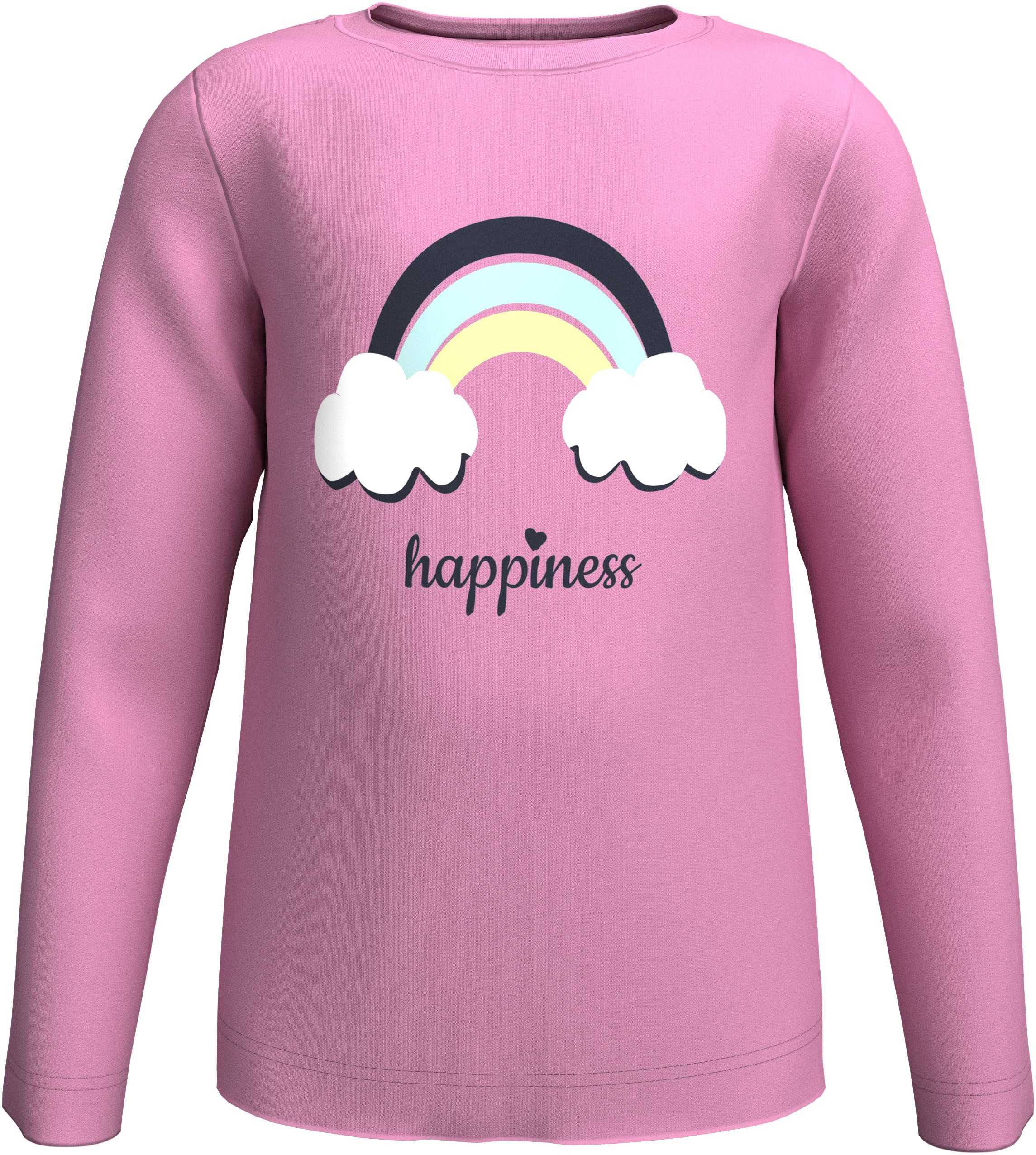 KIDSWORLD Langarmshirt »2er Pack 1x uni + 1x geringelt Langarmshirts«, (2 tlg.), 2er Pack Shirts mit Regenbogen und Ringel