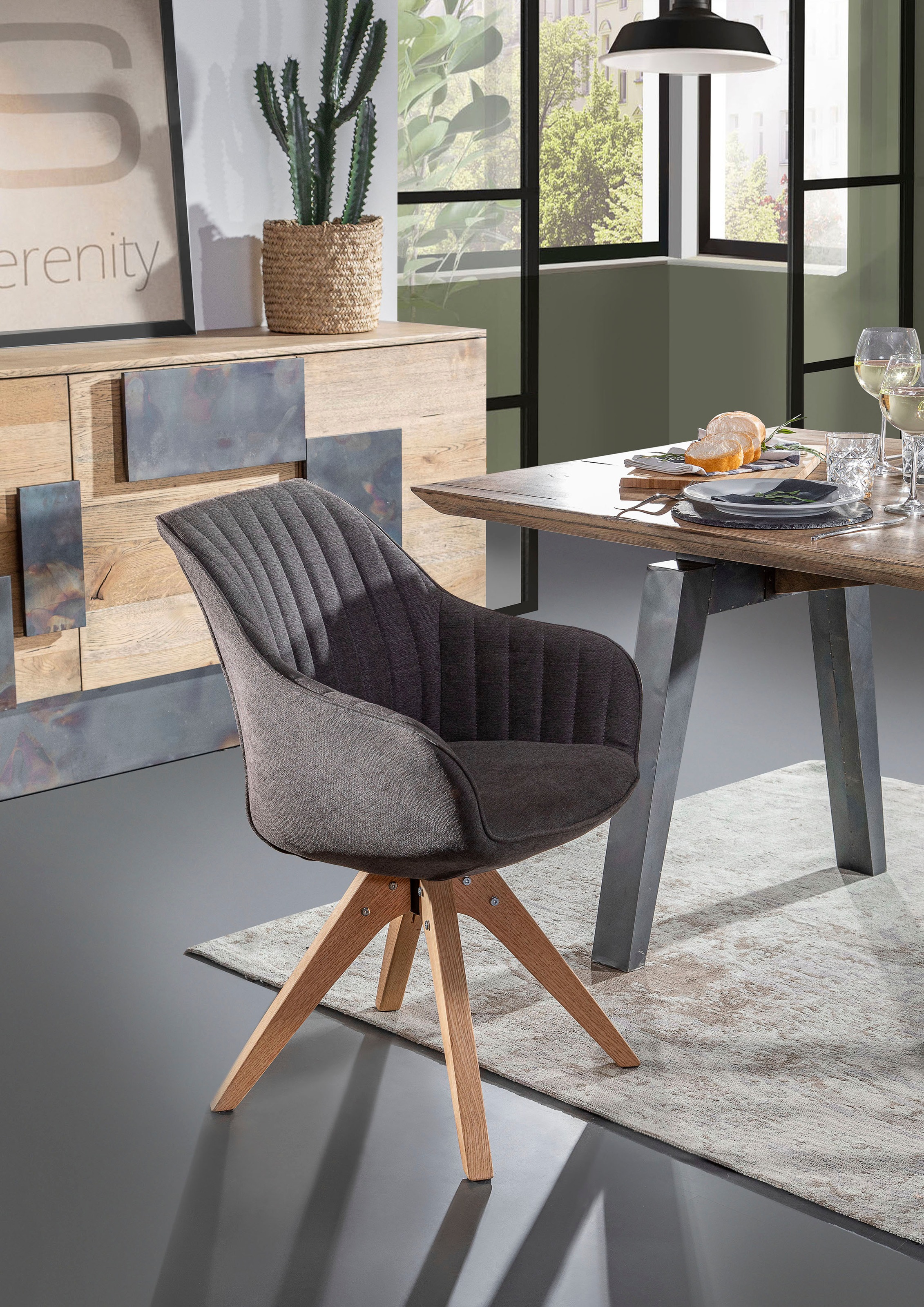 Gutmann Factory Esszimmerstuhl »Chill«, Polyester, Esszimmerstuhl, Armlehns günstig online kaufen