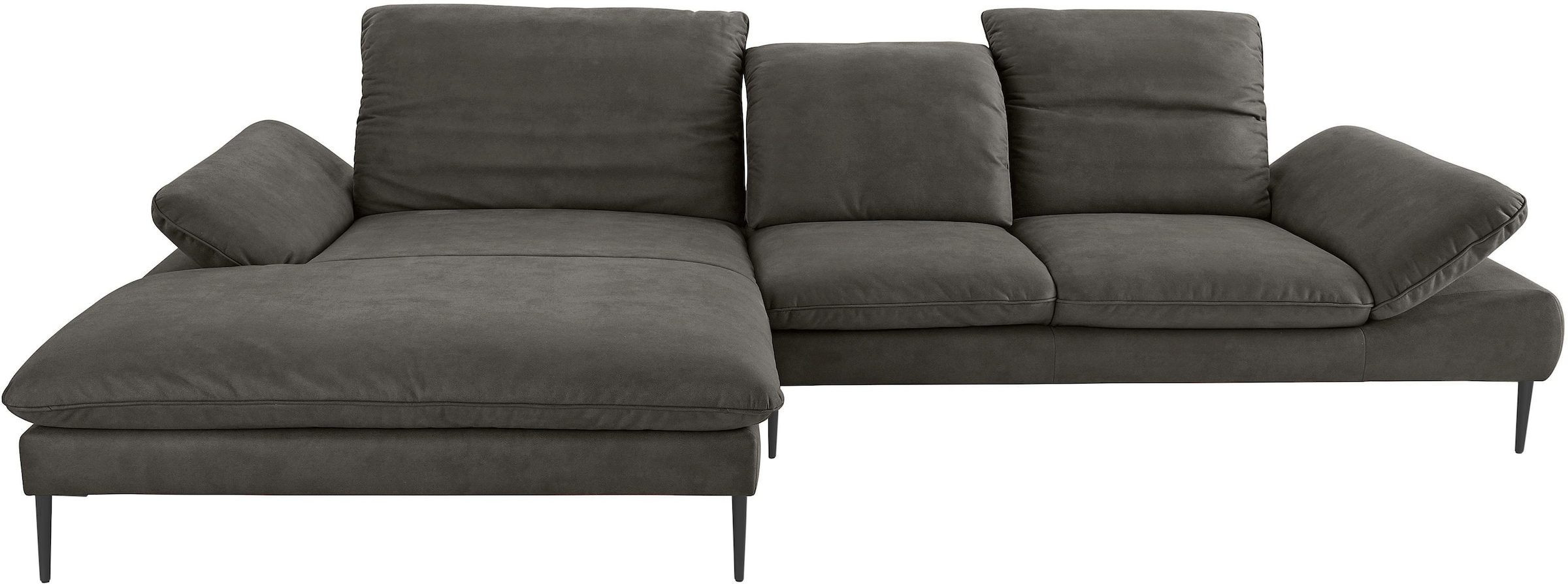 W.SCHILLIG Ecksofa »enjoy&MORE, Designsofa, bequem, zeitlos und elegant, L-Form«, Sitztiefenverstellung, Füße schwarz pulverbeschichtet, Breite 340 cm