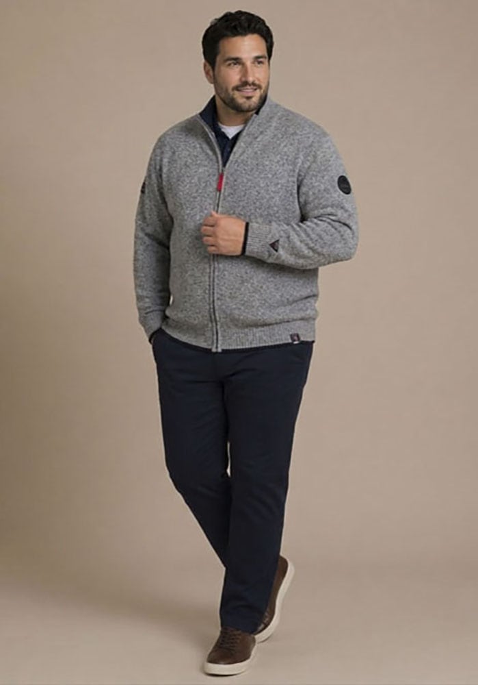 Man's World Plus Strickjacke »auch in Grosse Größen bis Gr. 7XL« Regular Fit, melierte Optik, mit Stehkragen, mit Reißverschluss