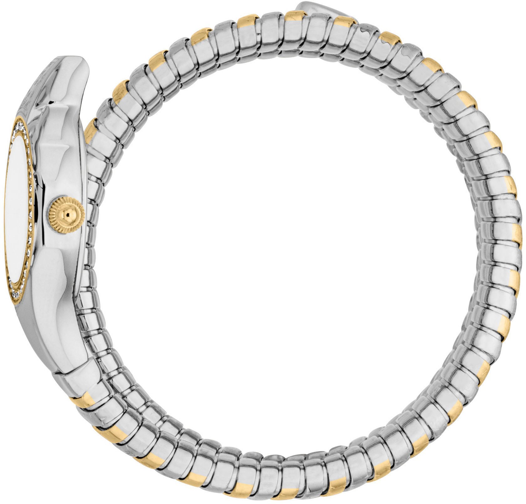 Just Cavalli Time Quarzuhr »Signature Snake« Armbanduhr, Damenuhr, Edelstahlarmband, analog, Kristallsteine