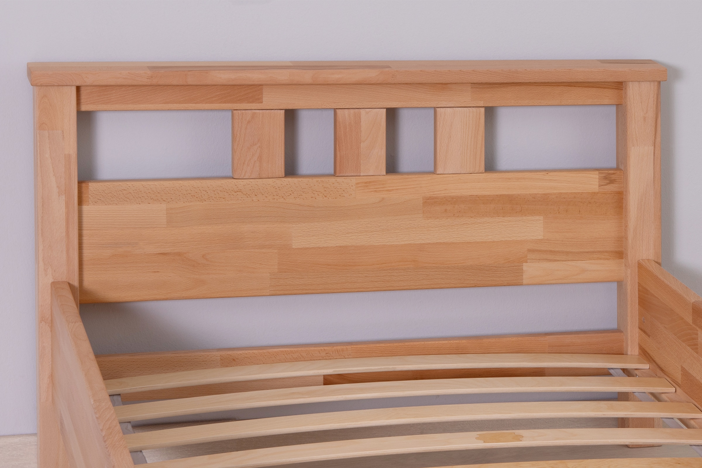 Ticaa Massivholzbett »Merci«, Doppelbett, aus Buche Massivholz, inkl. Rollrost