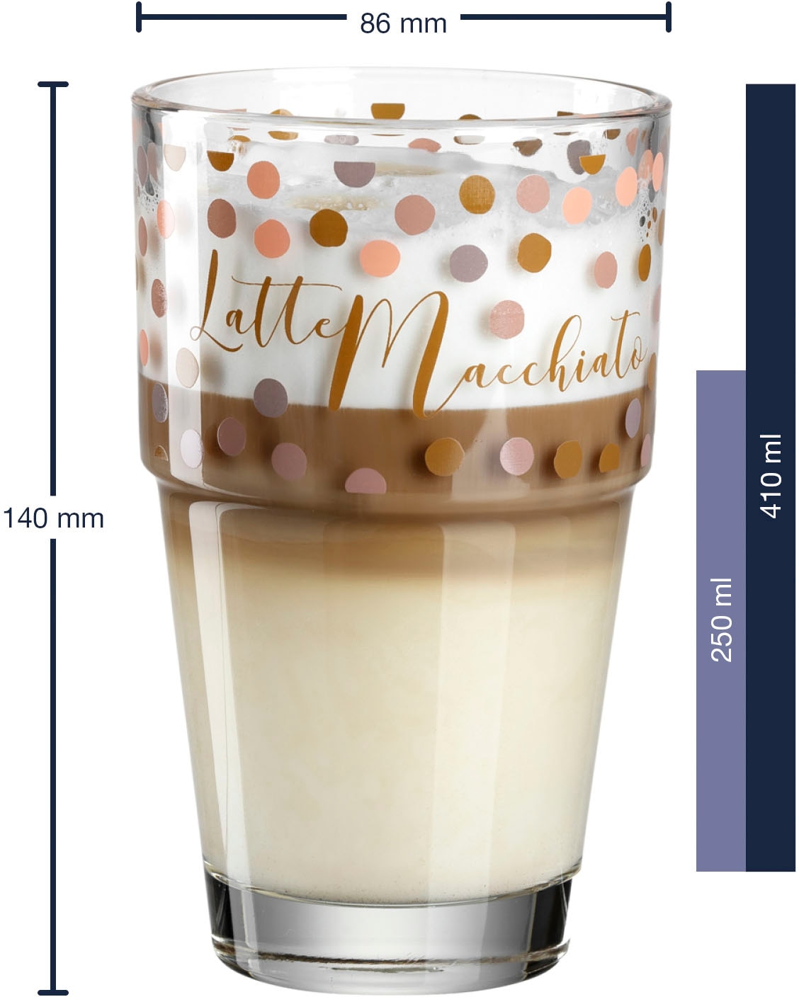 LEONARDO Gläser-Set »SOLO 'Latte Macchiato'«, (Set, 6 tlg.), 410 ml, 6-teilig