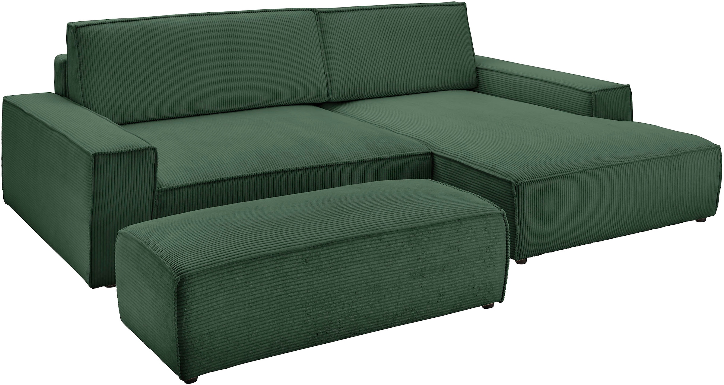 Home affaire Polsterecke »NEU: SHERWOOD XXL tief, L-Form mit Schlaffunktion, Big-Sofa mit Hocker«, (Set, 2 St.), stellbar zum Schlafsofa (Krokodilverbinder), Cord, Leinenoptik