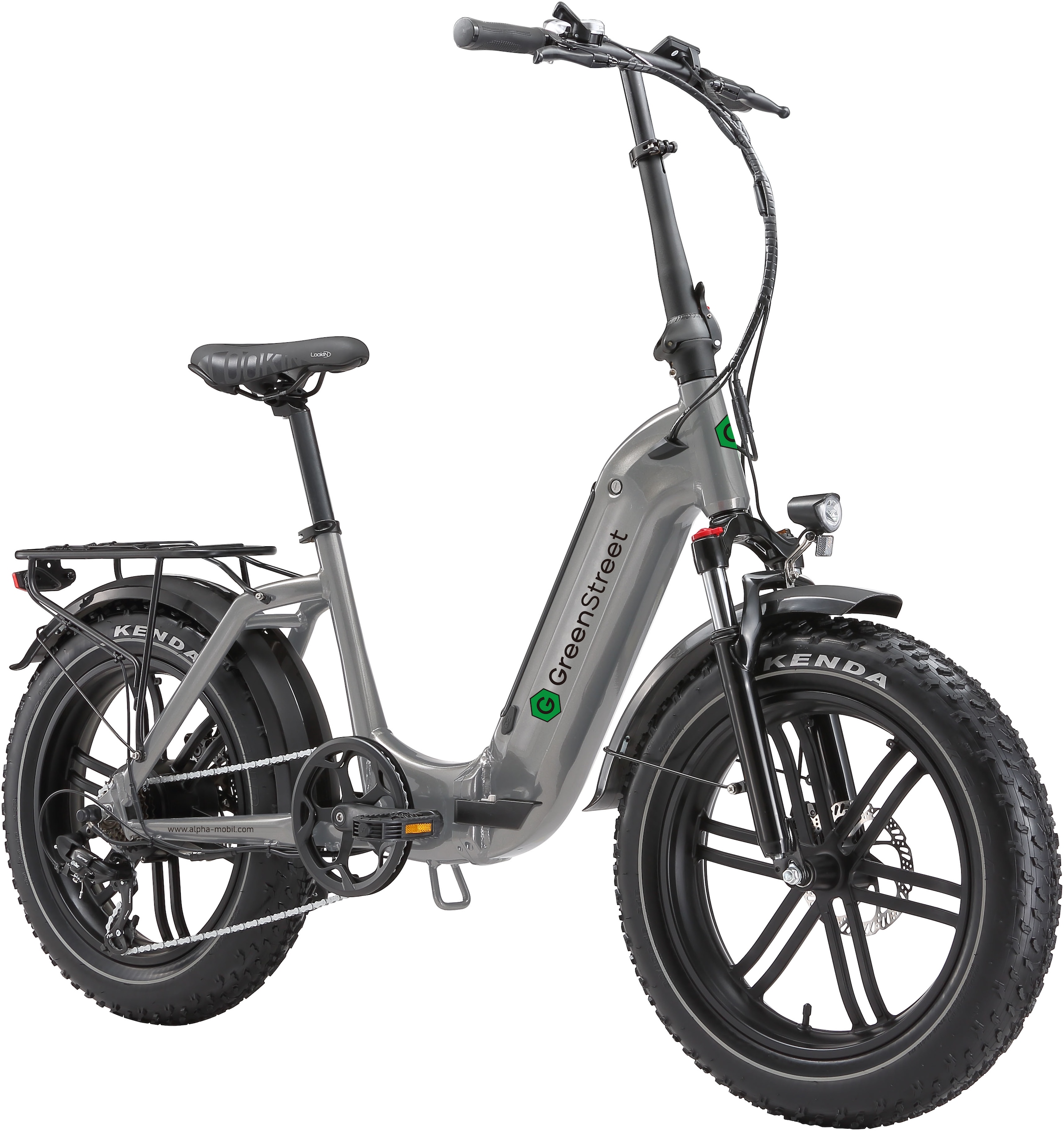 GreenStreet E-Bike »Tiefeinsteiger Klapprad GS5«, 7 Gang, Shimano, Heckmotor 250 W, (Set, 2 tlg., mit Akku-Ladegeräte, Fat Tires), Pedelec, Elektrofahrrad für Damen u. Herren