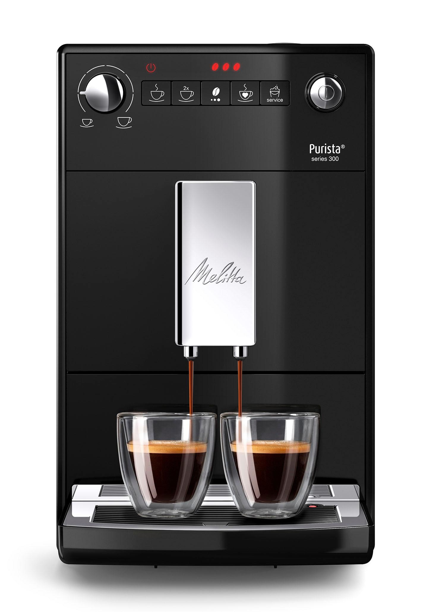 Melitta Kaffeevollautomat »Purista® F230-101, silber/schwarz«, Lieblingskaffee-Funktion, kompakt & extra leise