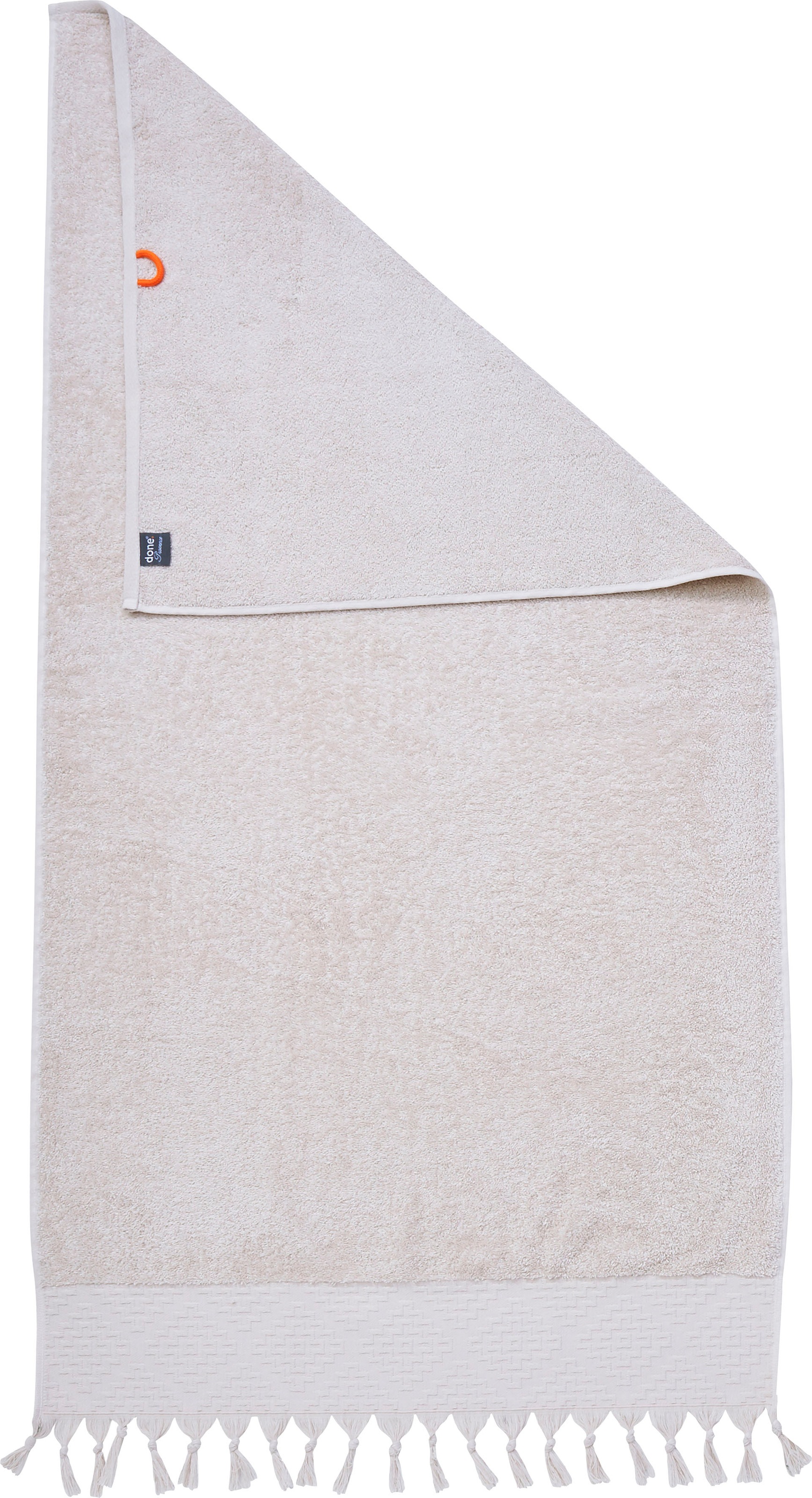 done.® Duschtuch »Provence Bohéme« Uni Farben, Boho-Style, mit auffälliger Borte & Fransen