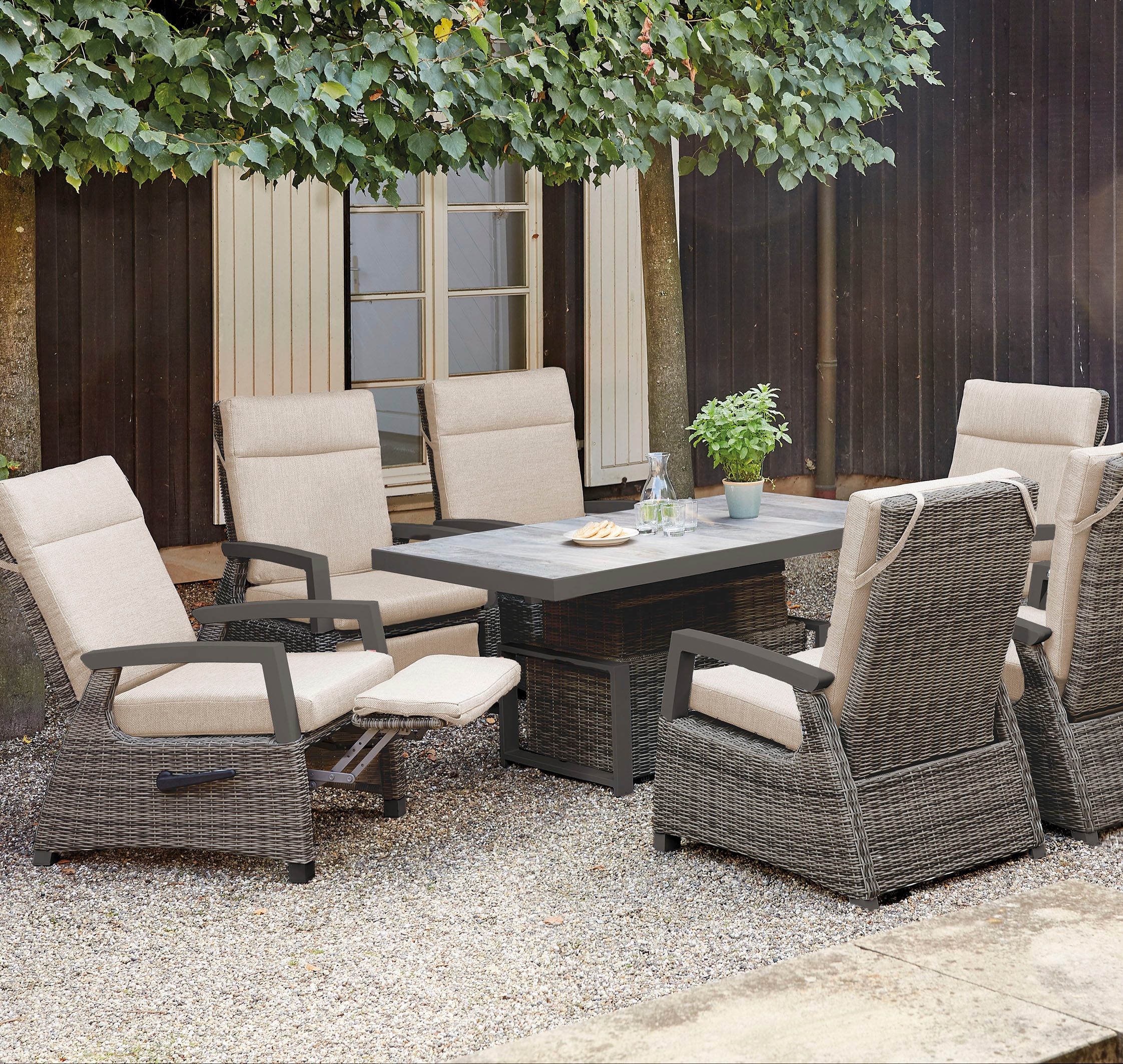 Siena Garden Gartenlounge-Set »Corido«, (Set, 8 tlg.), bestehend aus 4 Sesseln und 4 Auflagen